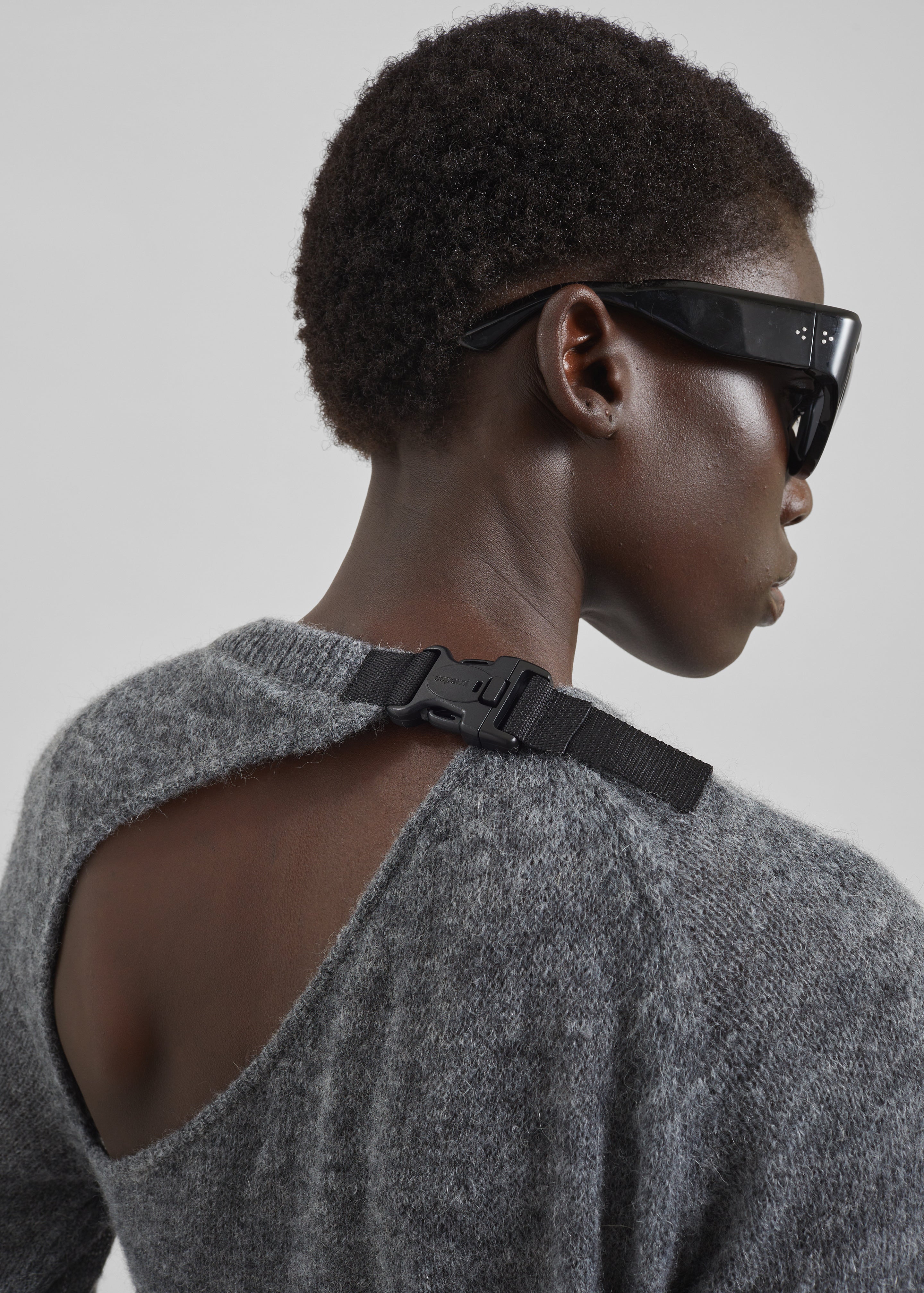 Coperni Buckle Cut-Out Dress - Grey - 4