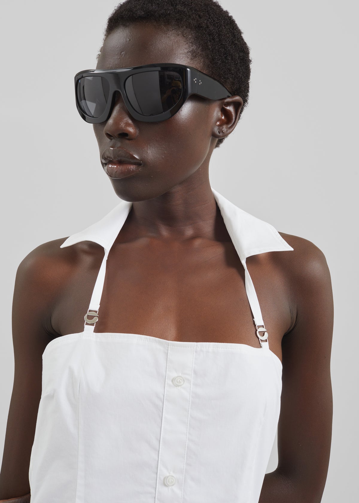 Coperni Collared Babydoll Dress - White - 2