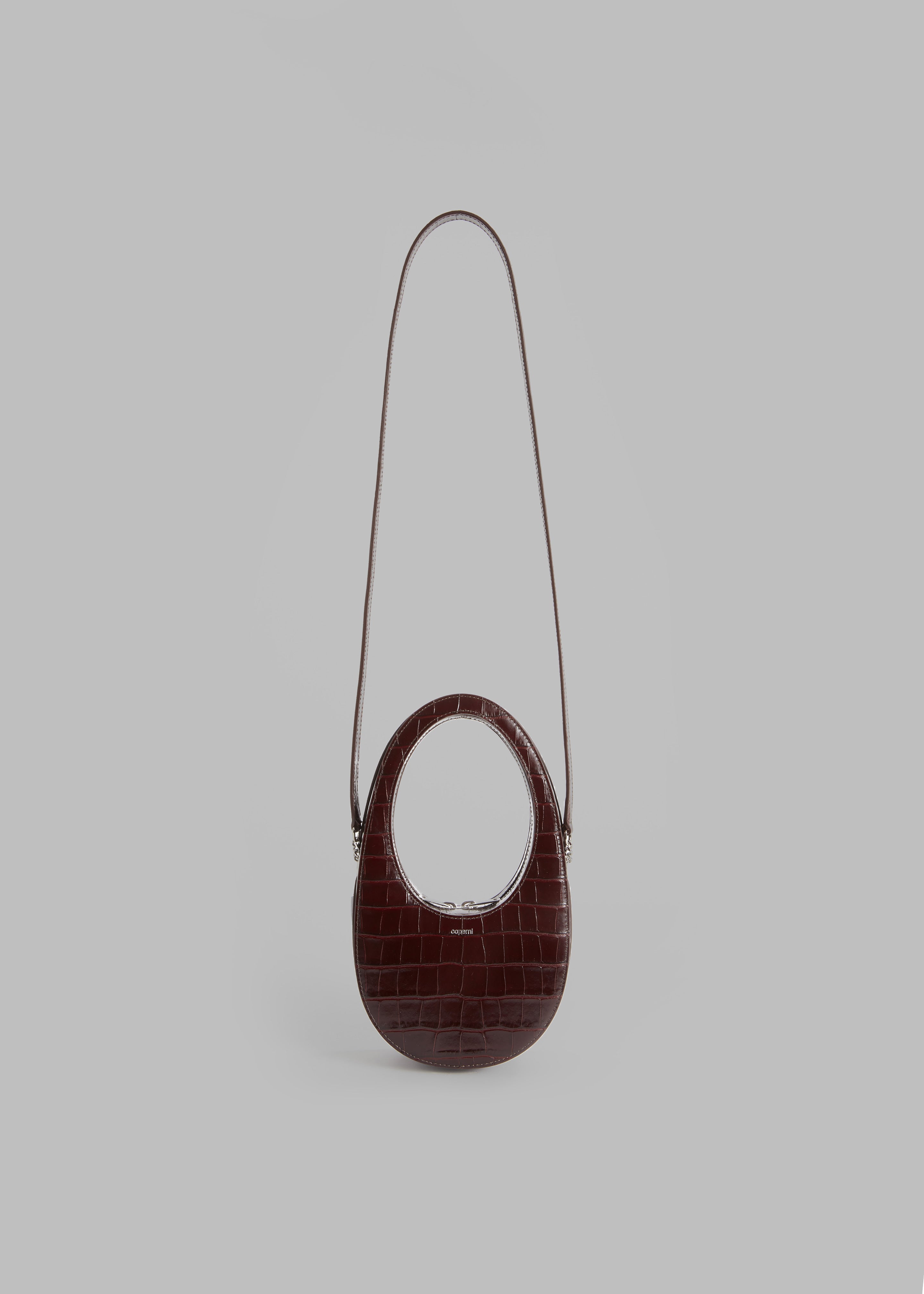 Coperni Croco Crossbody Mini Swipe Bag - Brown – The Frankie Shop