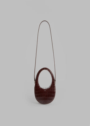 Coperni Croco Crossbody Mini Swipe Bag - Brown