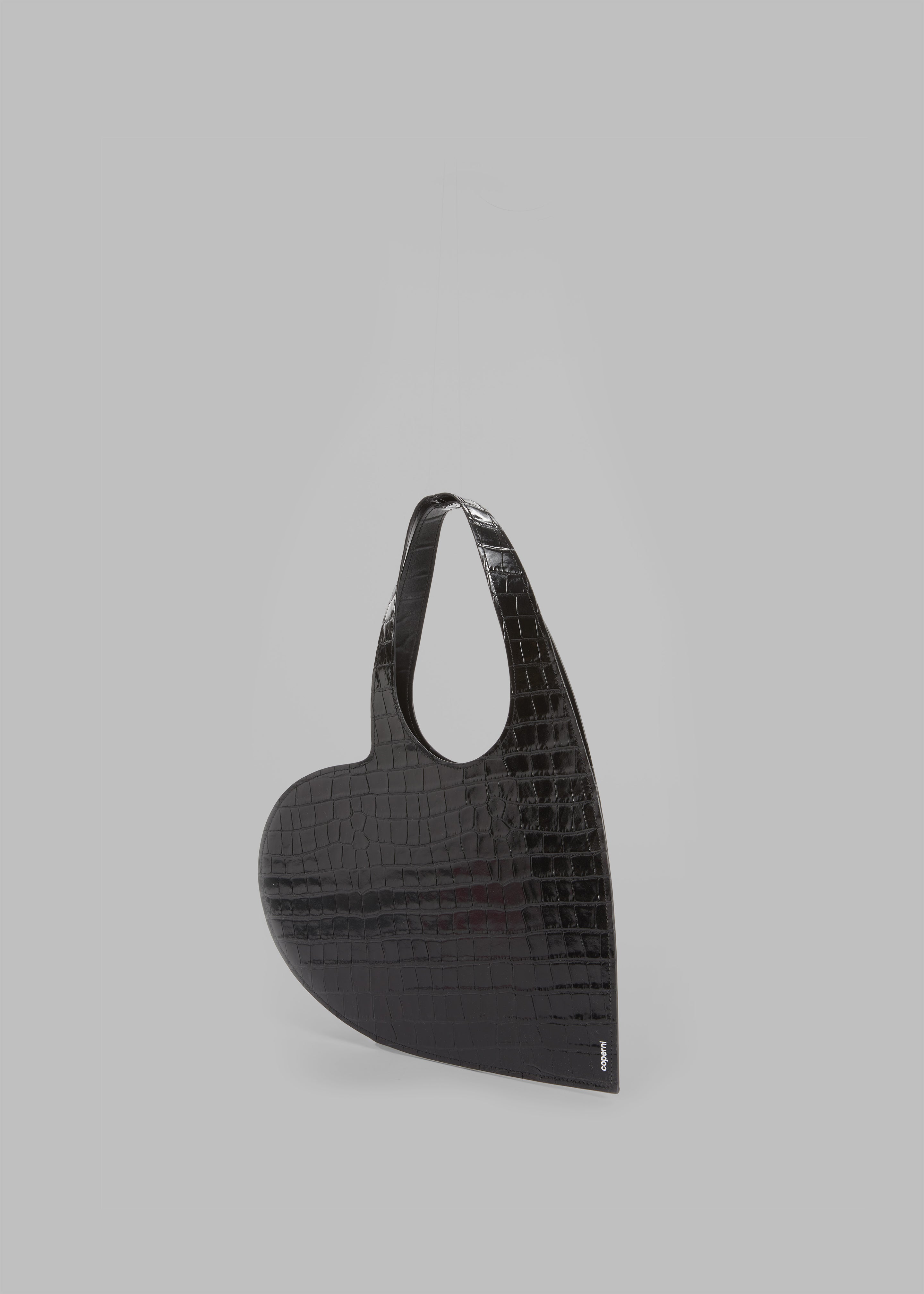 Coperni Croco Mini Heart Tote Bag Black The Frankie Shop