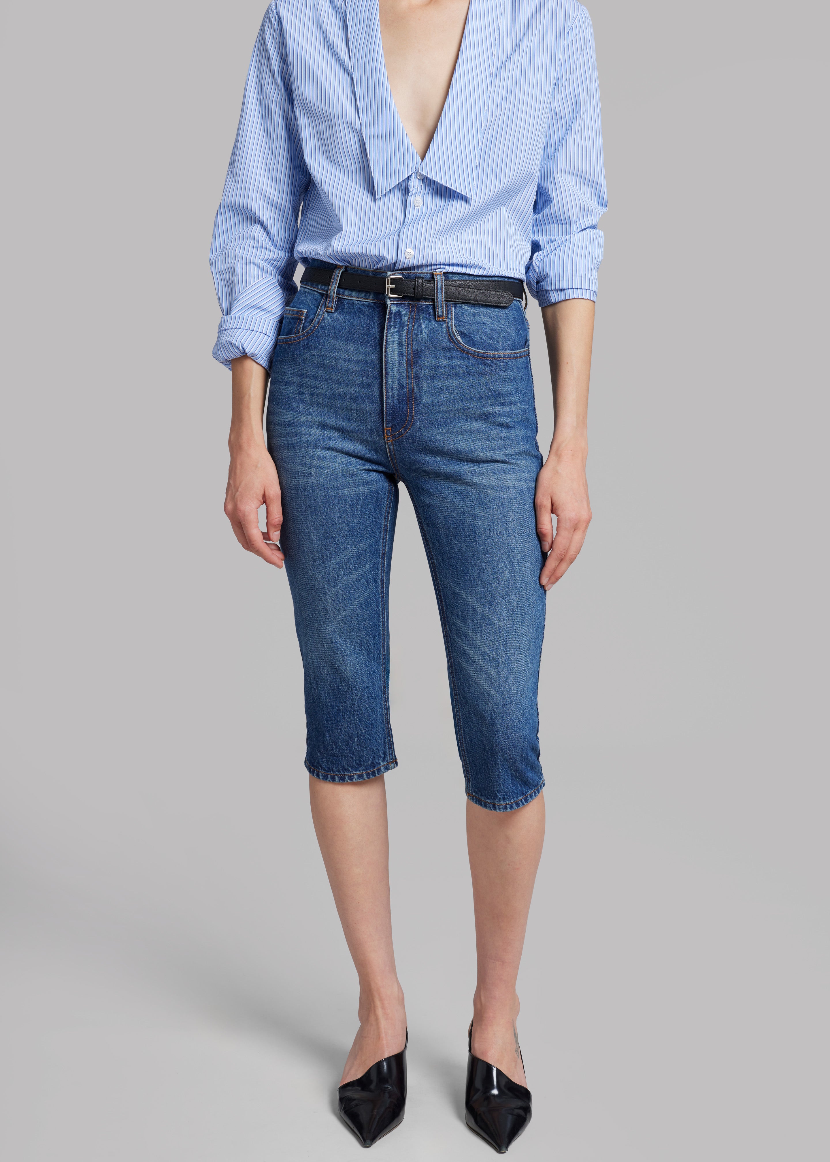 Coperni Cropped Denim Pants - Blue - 2