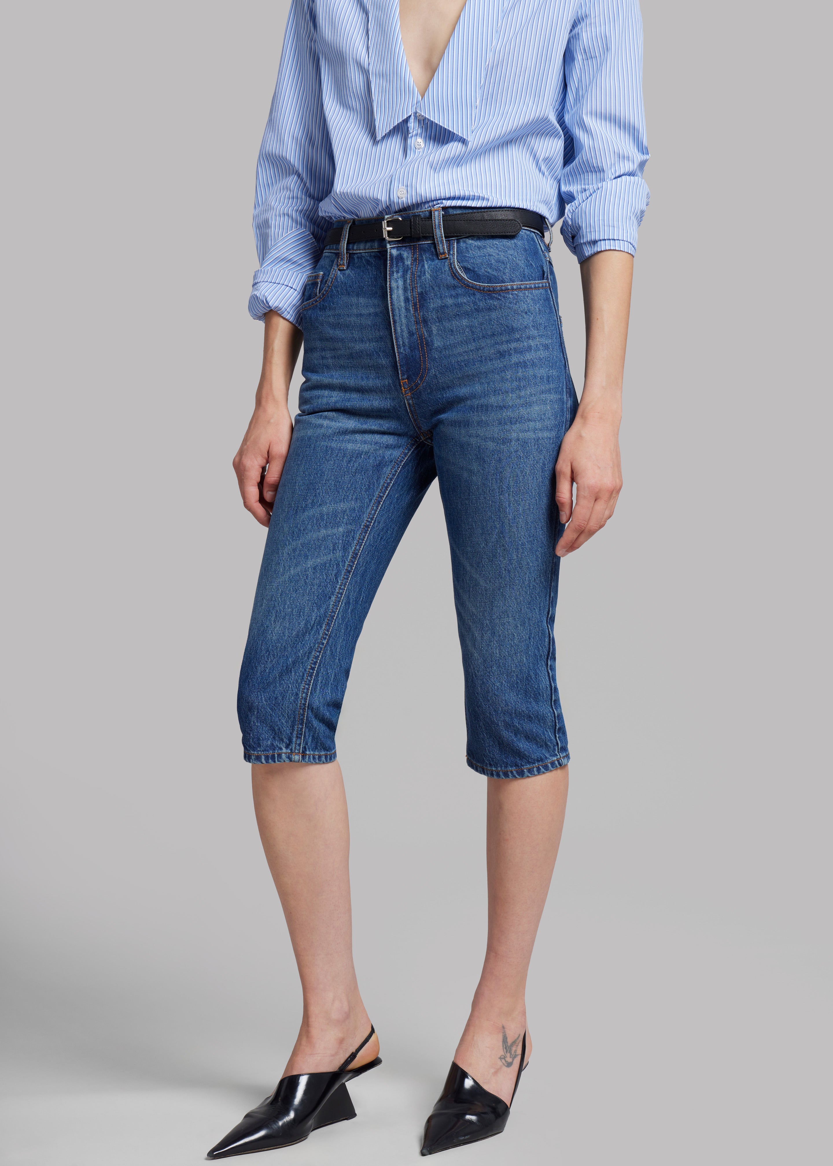 Coperni Cropped Denim Pants - Blue - 4