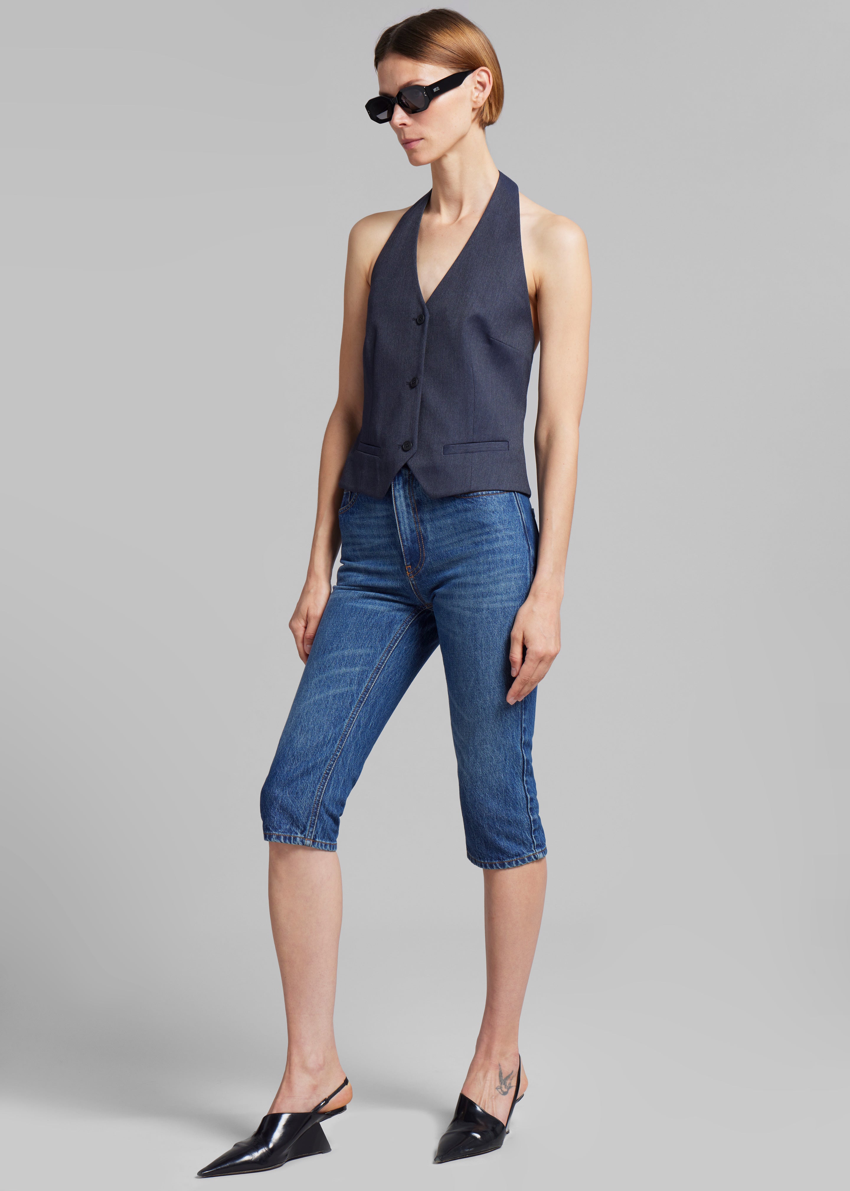 Coperni Cropped Denim Pants - Blue - 5