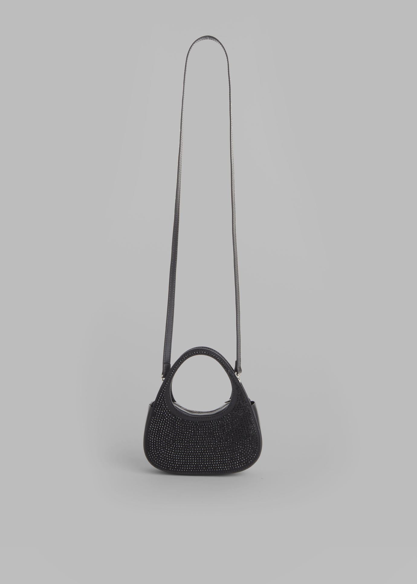 Coperni Crystal-Embellished Micro Baguette Swipe Bag - Black