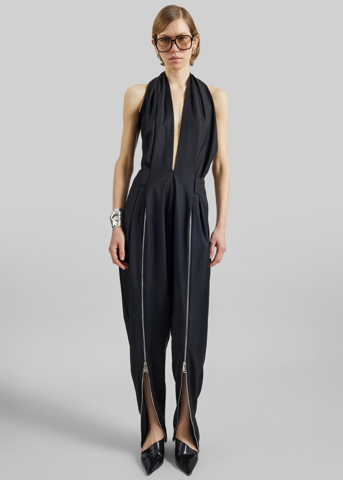 Coperni Double Zipped Sarouel Jumpsuit - Black - 5