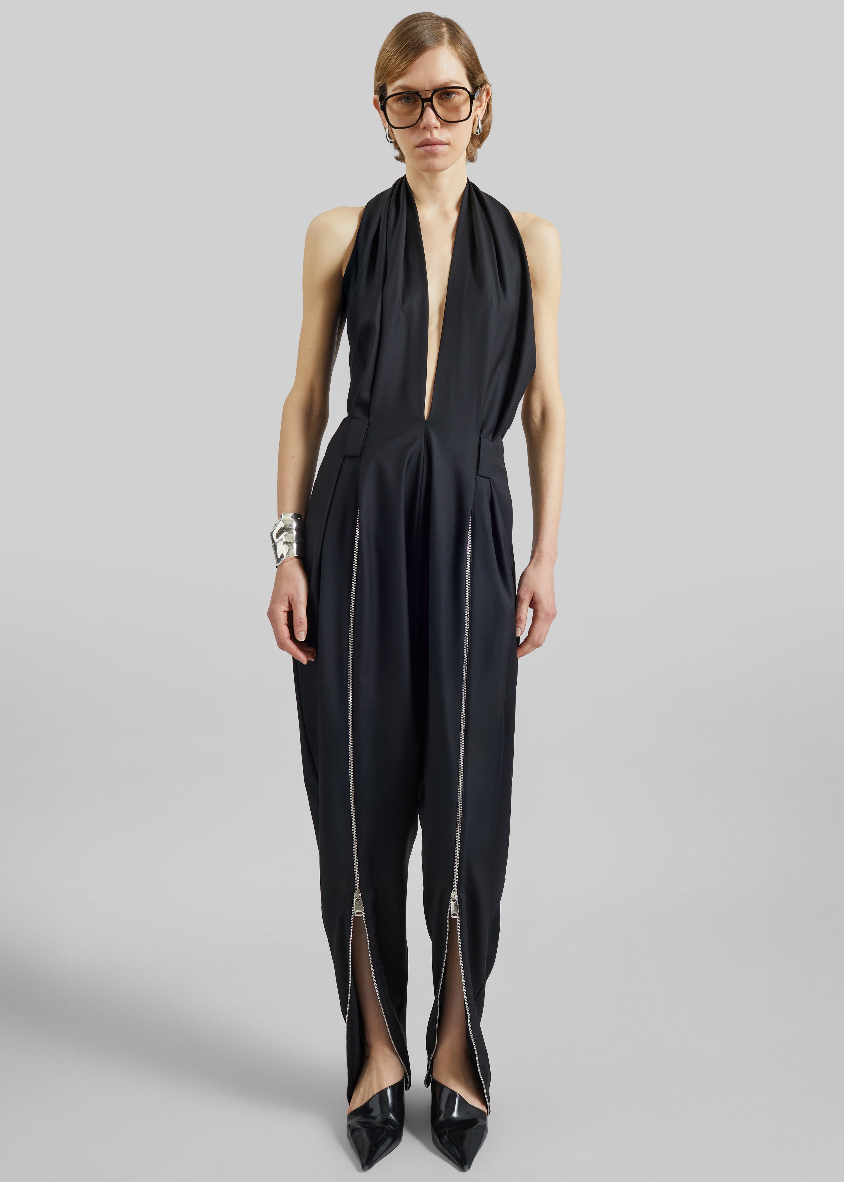 Coperni Double Zipped Sarouel Jumpsuit - Black - 5