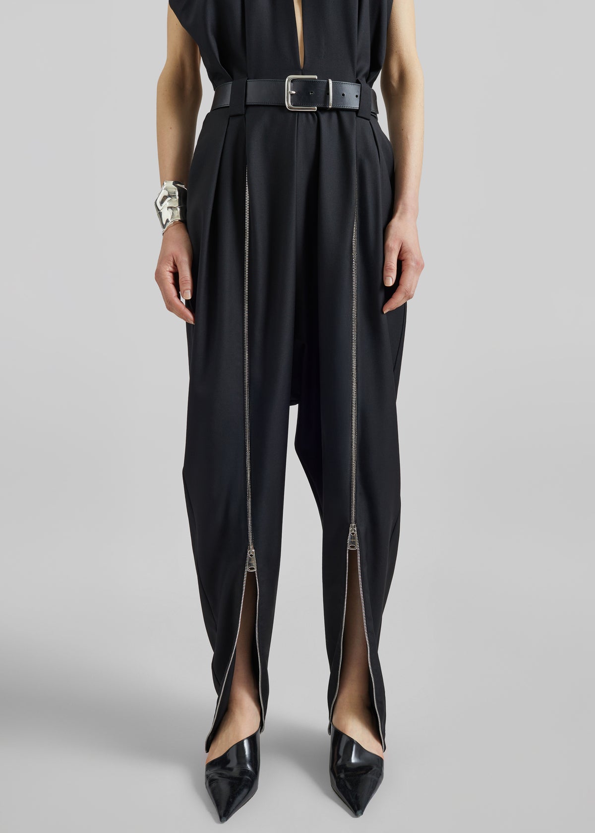 Coperni Double Zipped Sarouel Jumpsuit - Black - 4