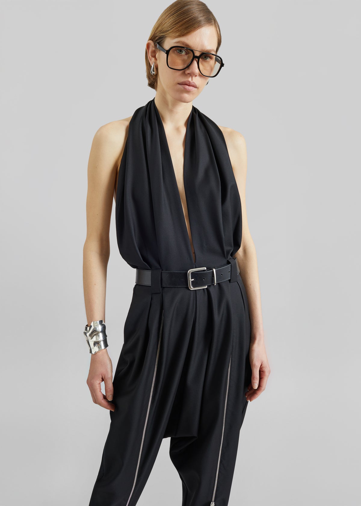 Coperni Double Zipped Sarouel Jumpsuit - Black - 2