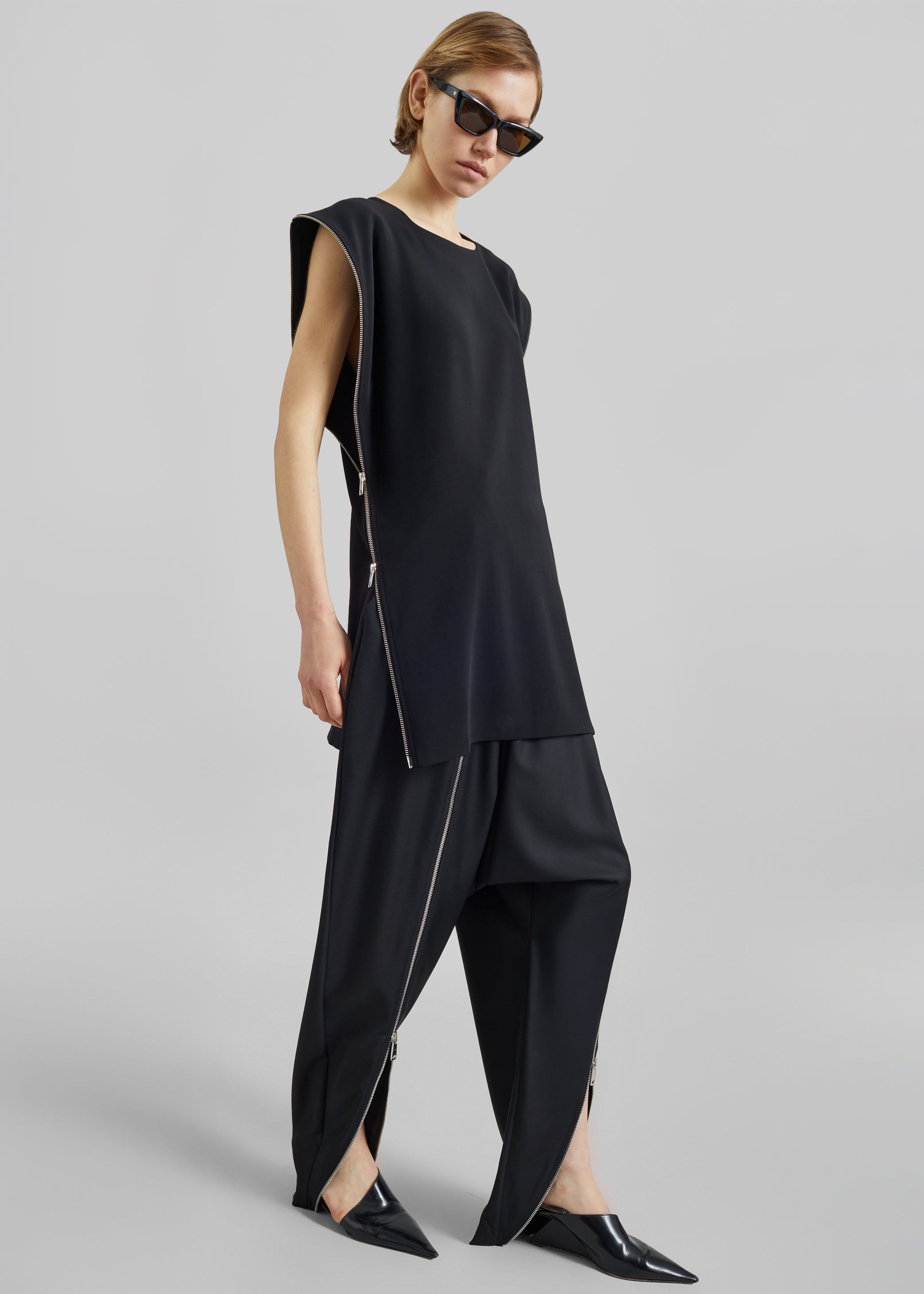 Shop the look image for Coperni Double Zipped Sarouel Pants - Black