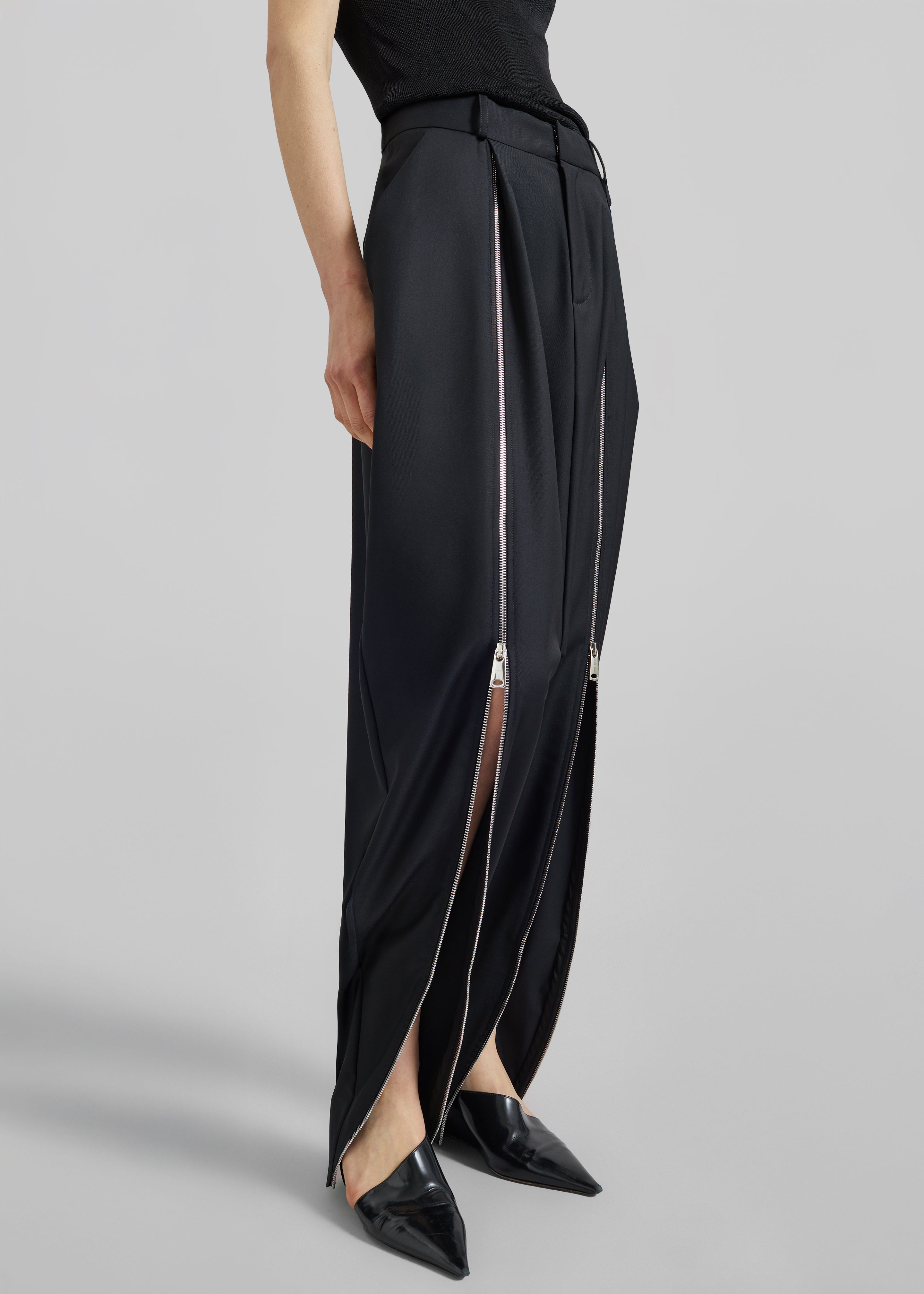 Coperni Double Zipped Sarouel Pants - Black - 2