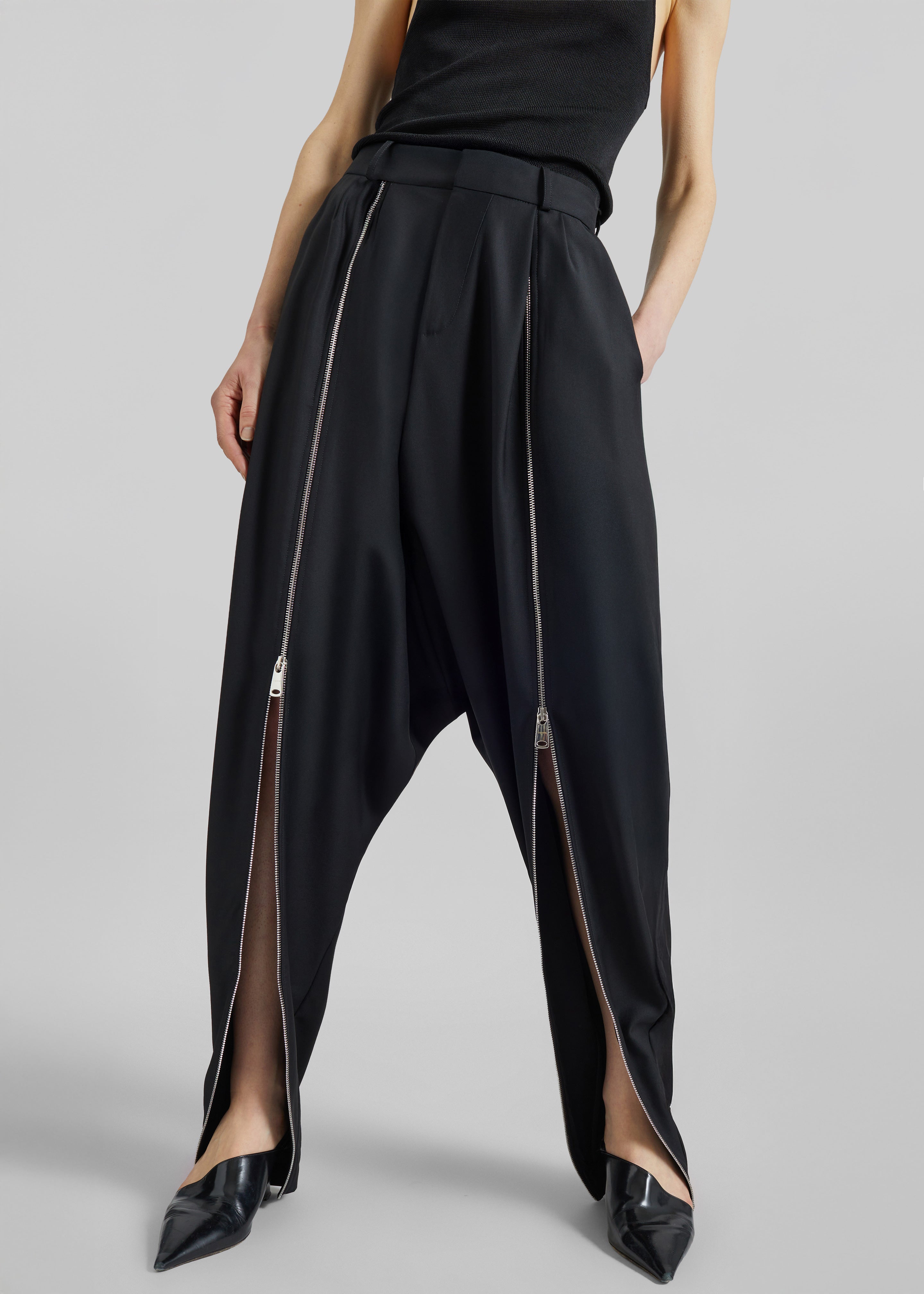 Coperni Double Zipped Sarouel Pants - Black - 4