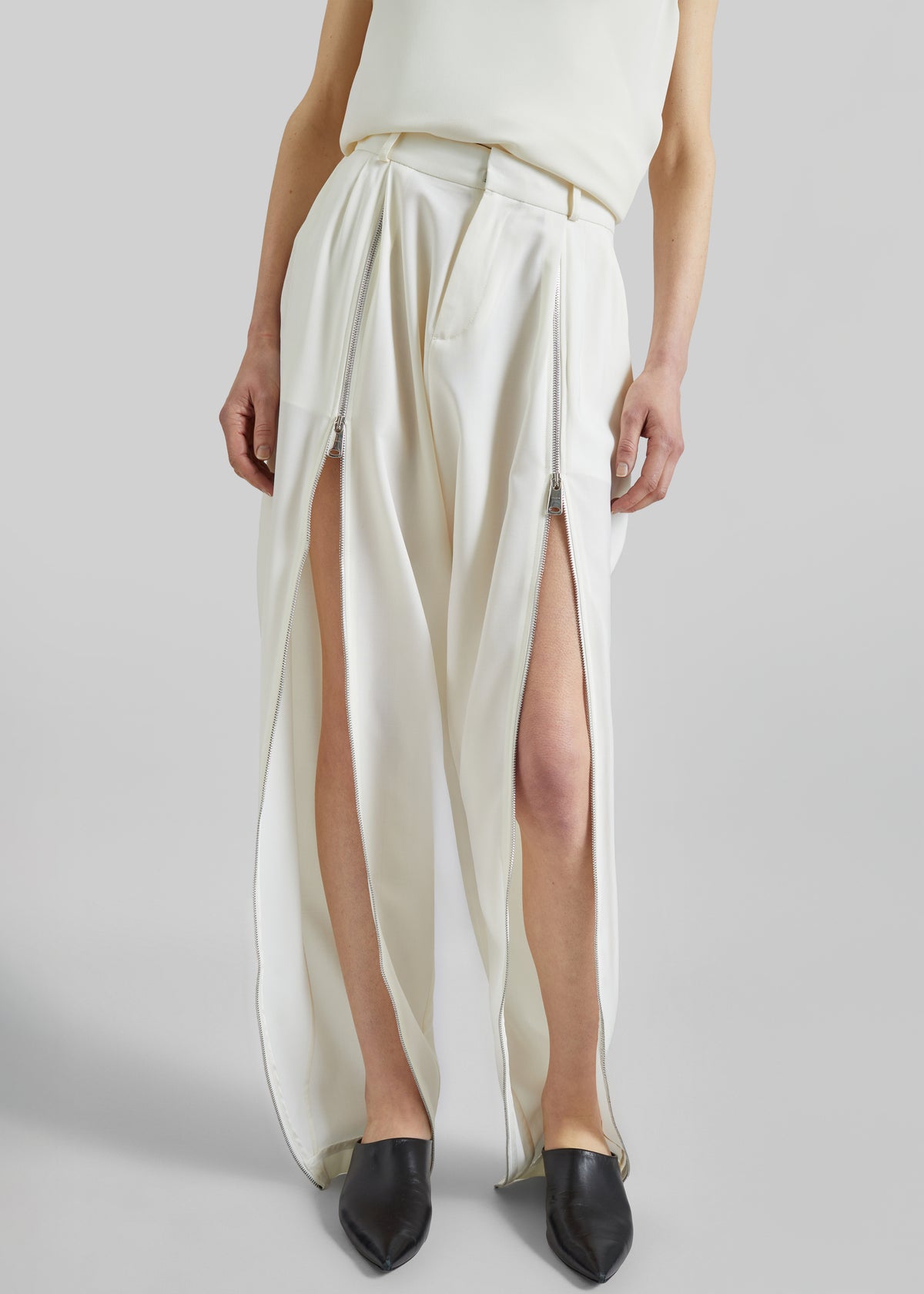 Coperni Double Zipped Sarouel Pants - White - 2