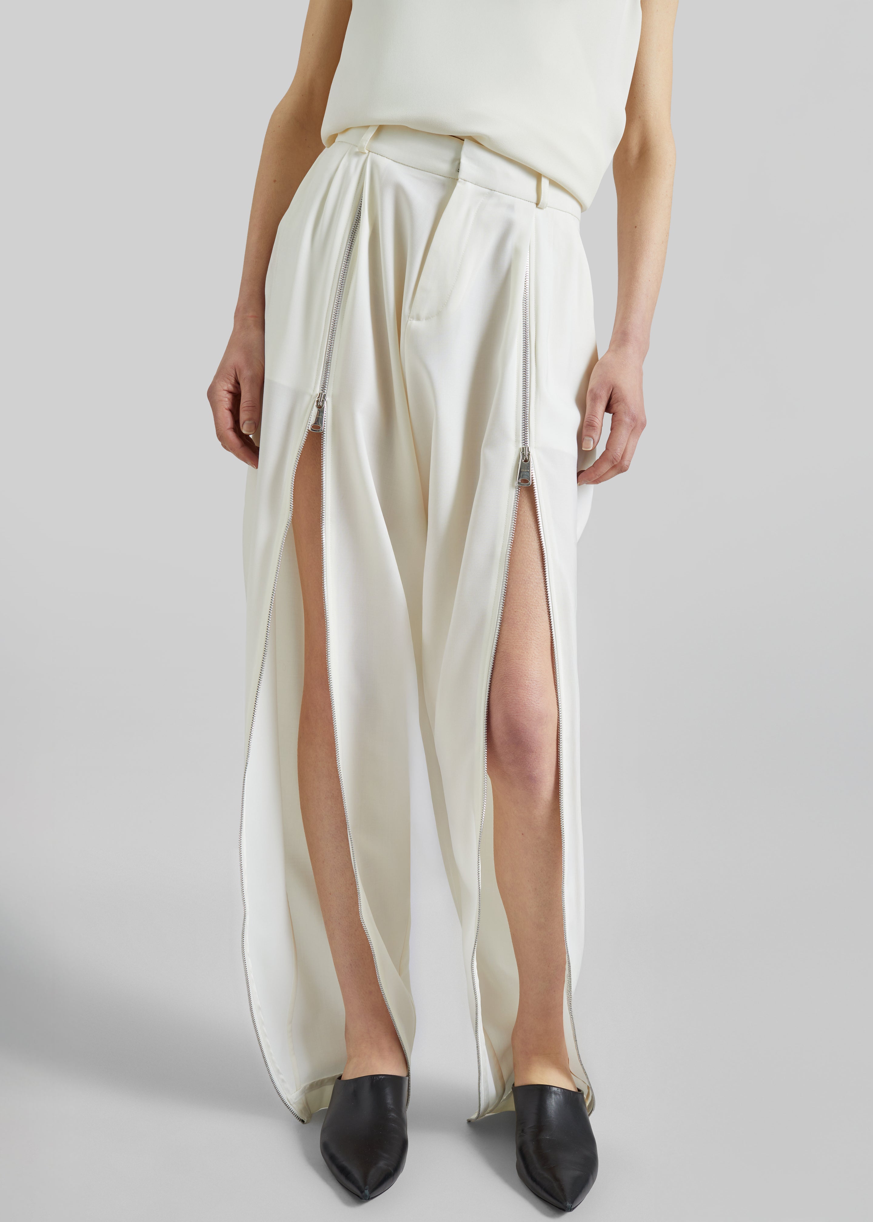 Coperni Double Zipped Sarouel Pants - White - 2