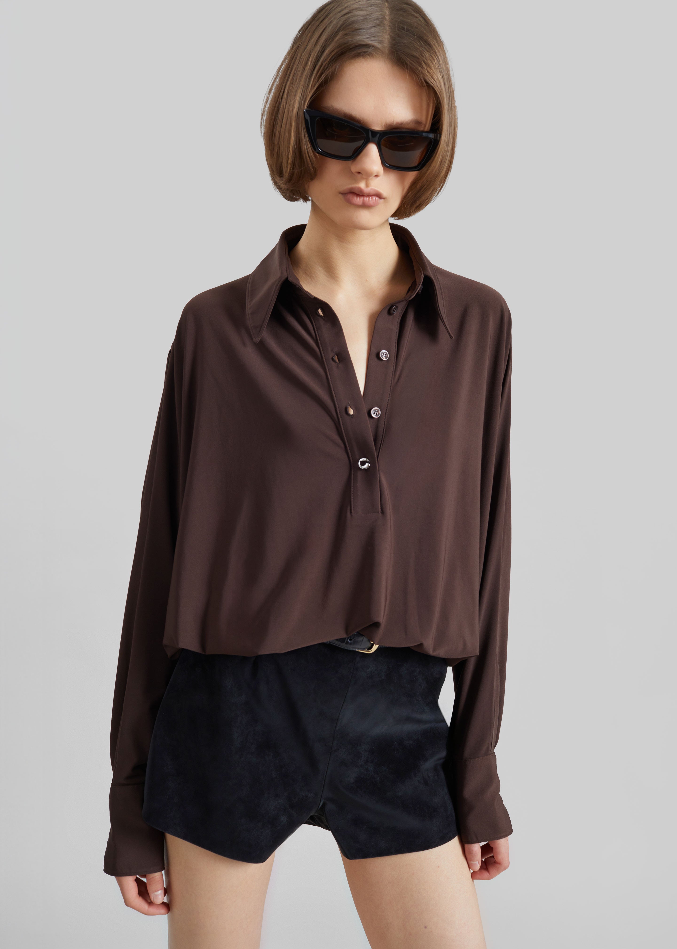 Coperni Draped Boxy Body - Brown - 3