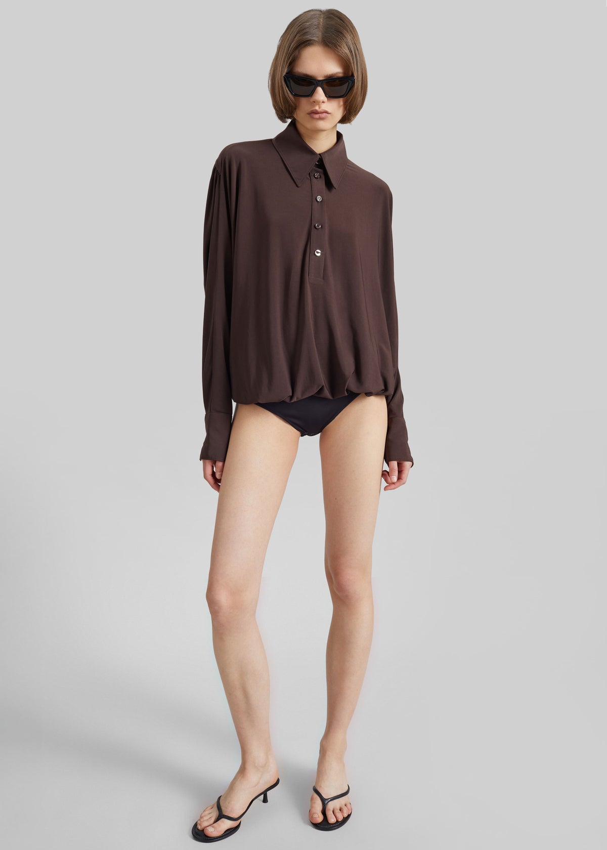 Coperni Draped Boxy Body - Brown - 4