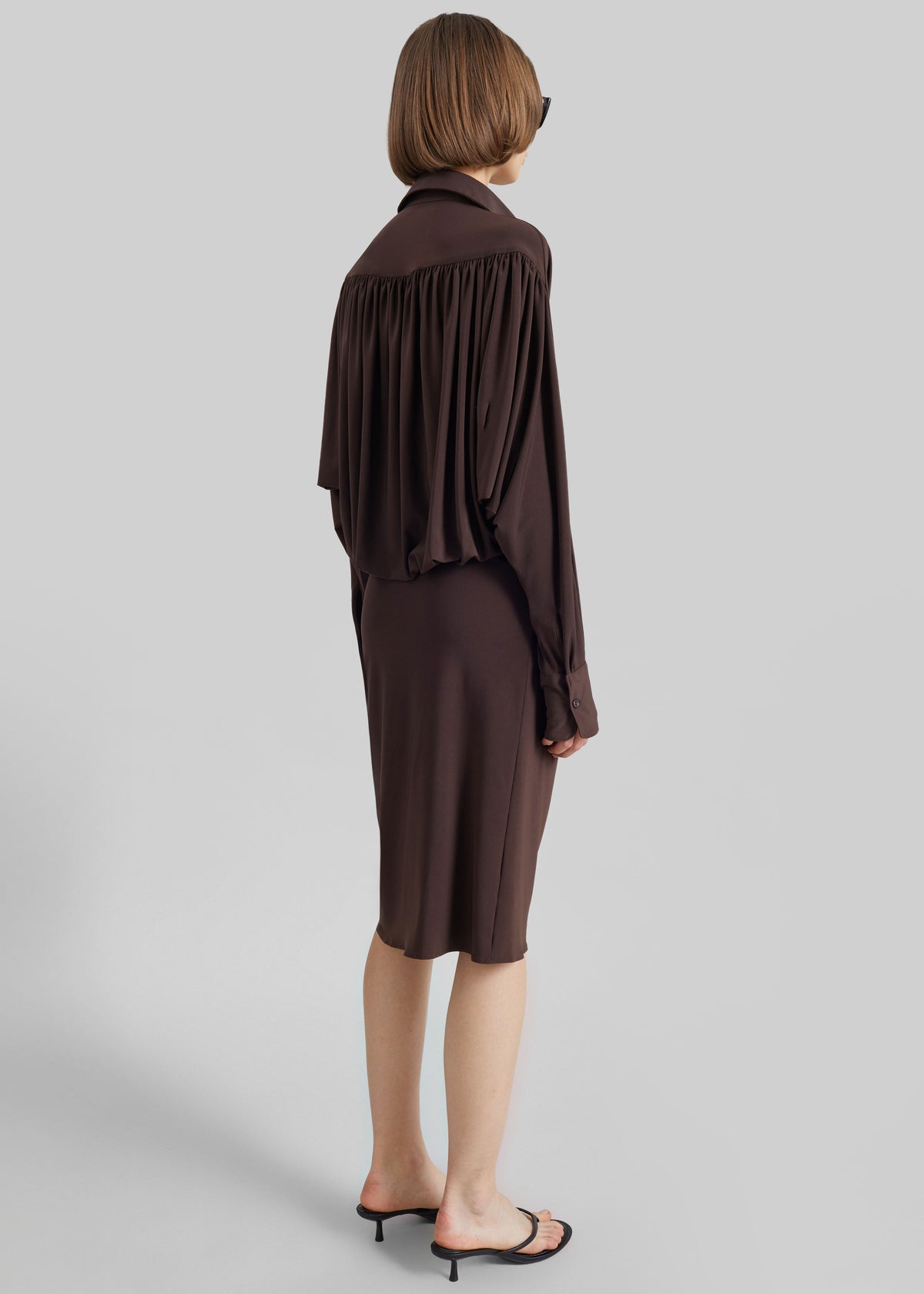 Coperni Draped Boxy Suspended Dress - Brown - 5