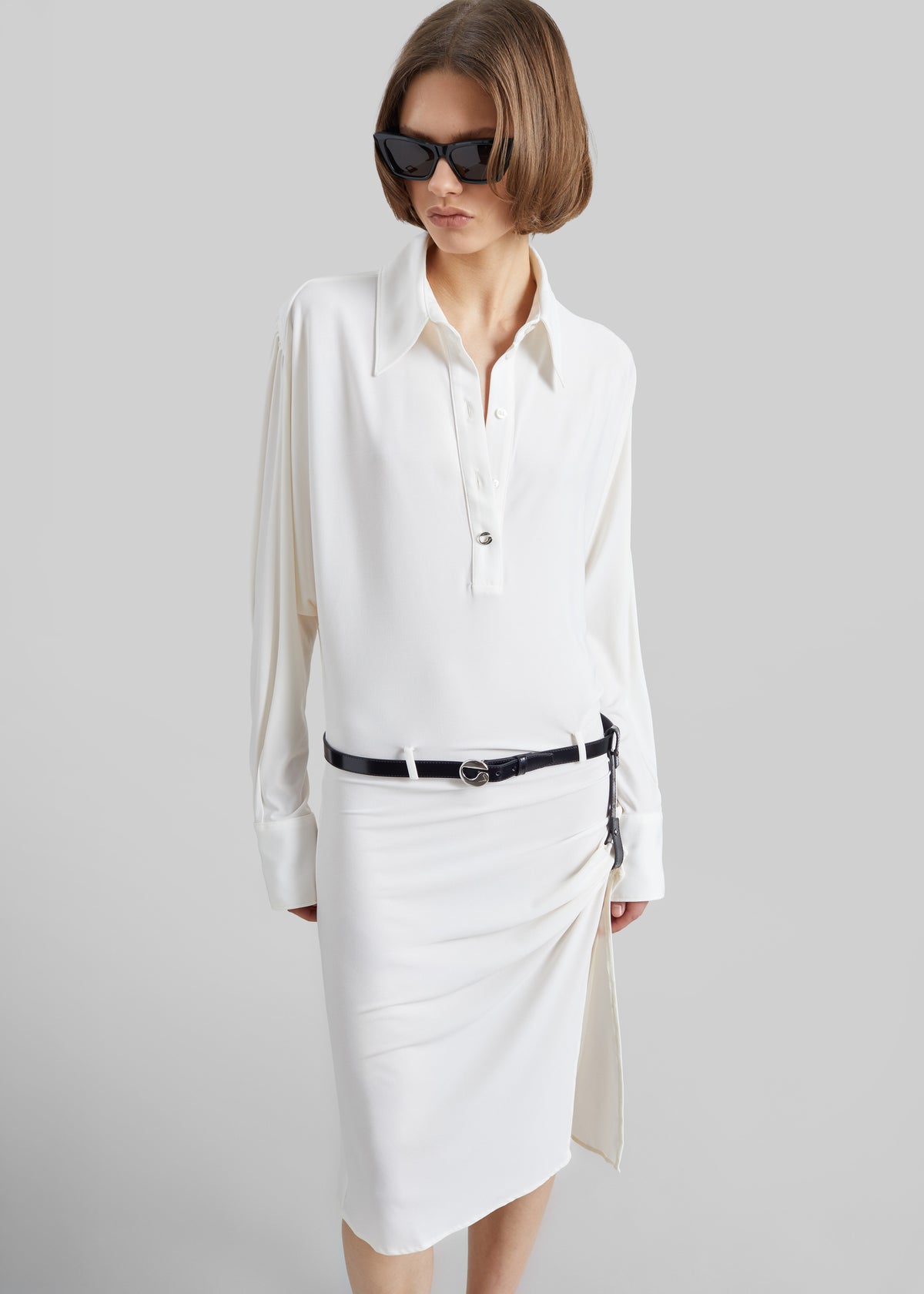 Coperni Draped Boxy Suspended Dress - White - 1