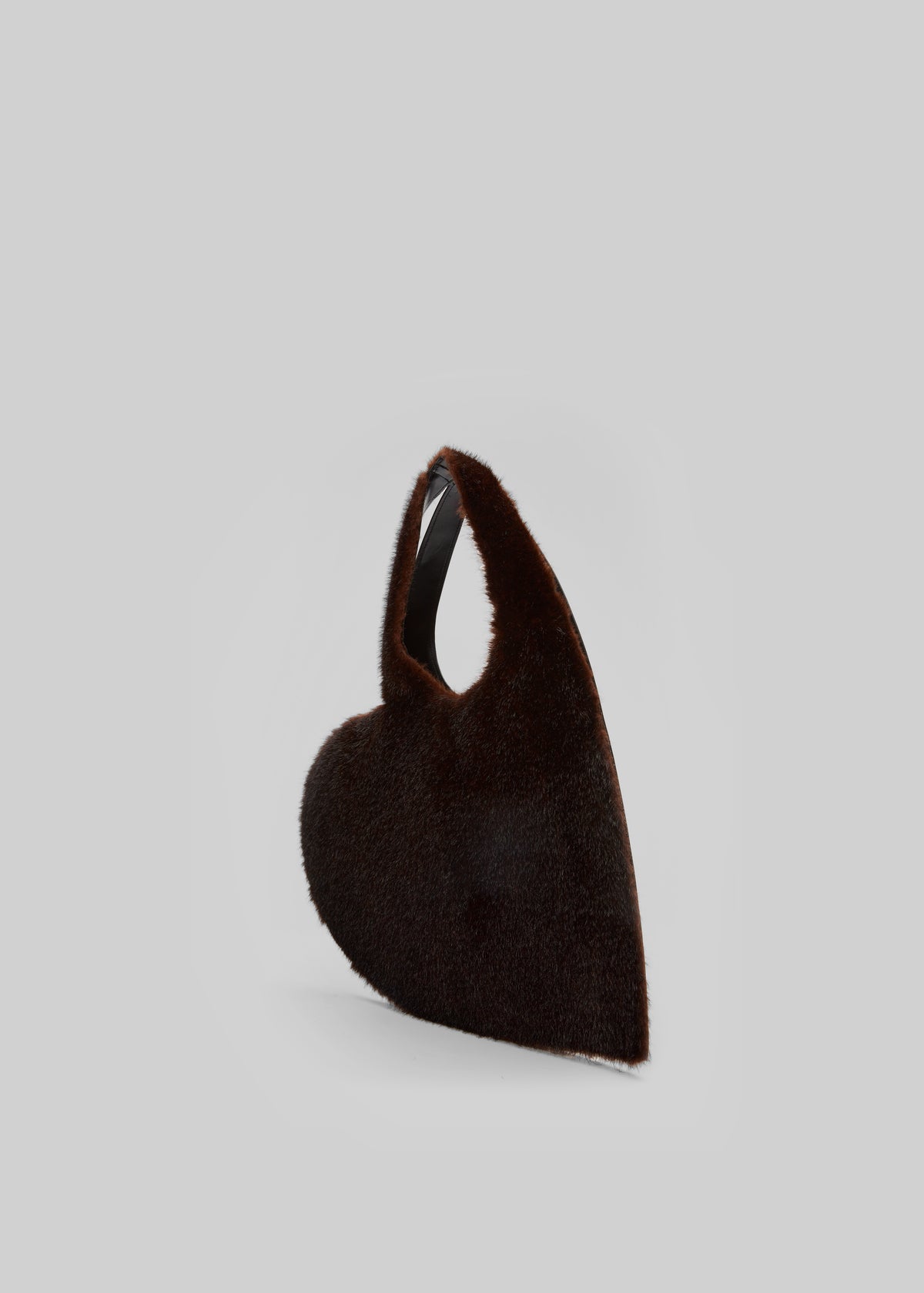 Coperni Faux Fur Heart Tote - Brown - 3