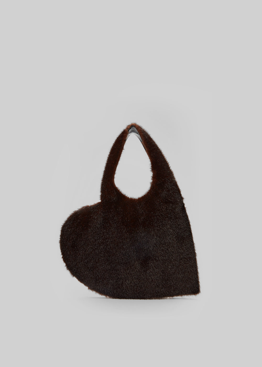 Coperni Faux Fur Heart Tote - Brown