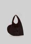 Coperni Faux Fur Heart Tote - Brown