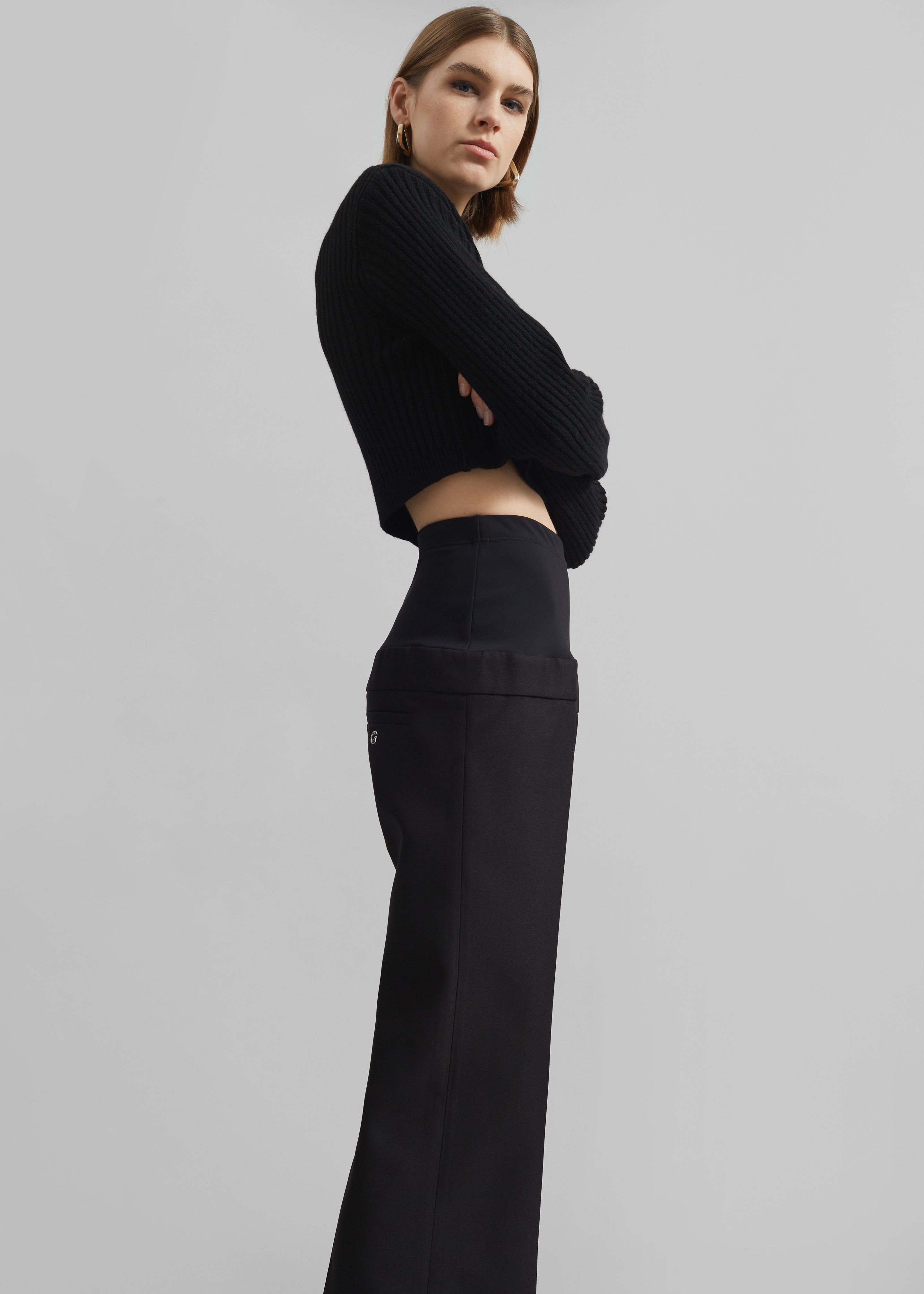 Coperni Hybrid Jersey Tailored Trousers - Black - 7