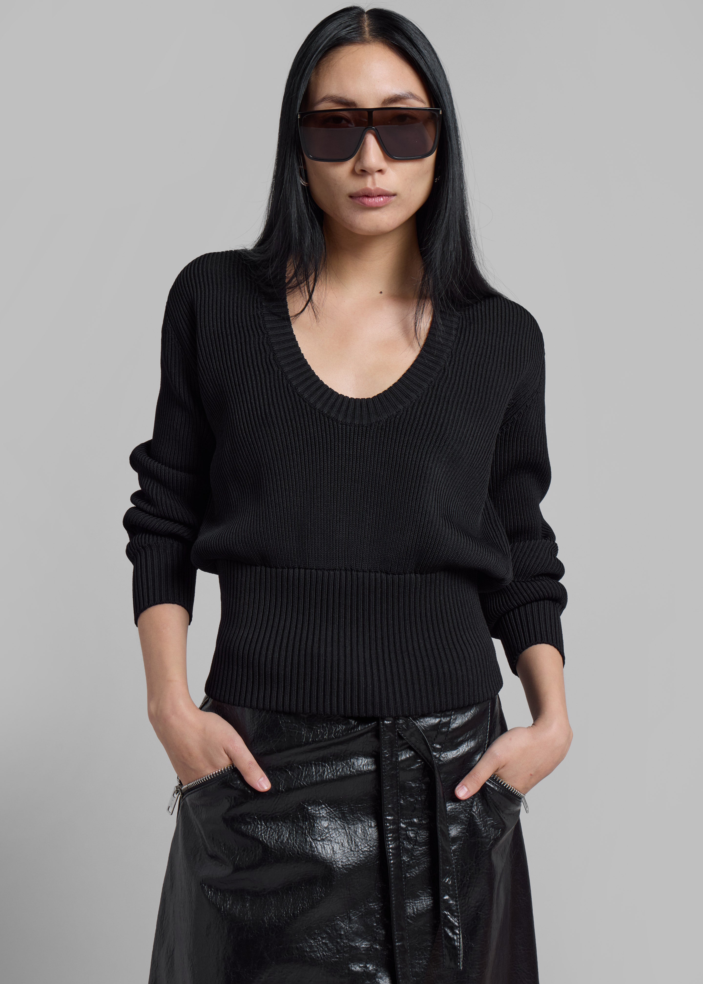 Coperni Knitted Long Sleeved Top - Black - 5