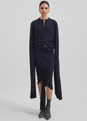 Coperni Knotted Sleeved Cardigan - Blue