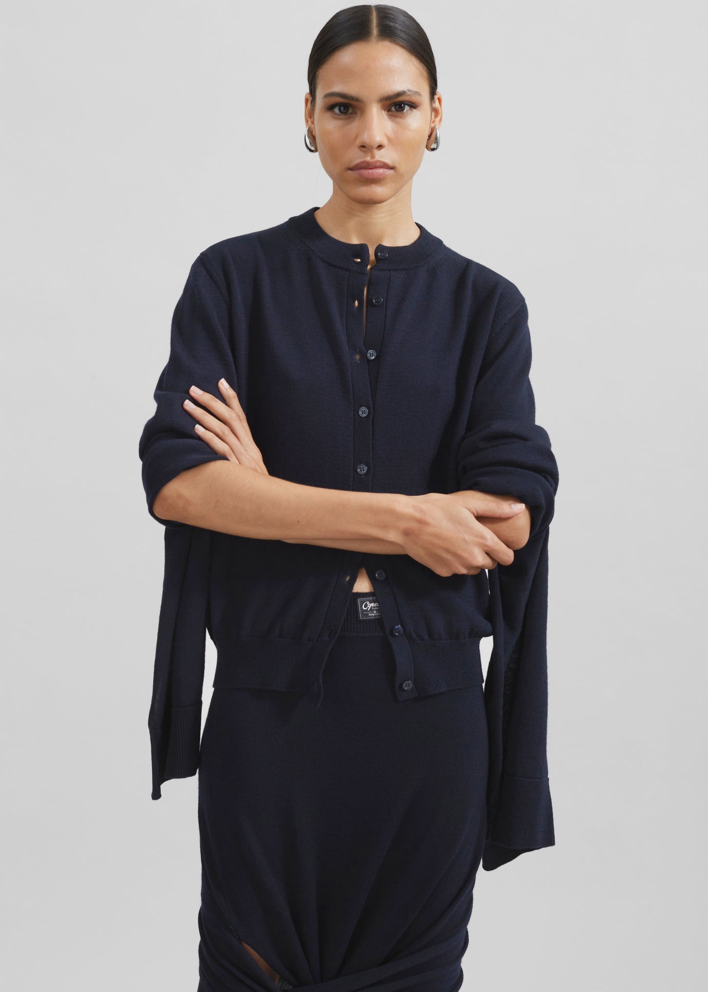 Coperni Knotted Sleeved Cardigan - Blue - 1