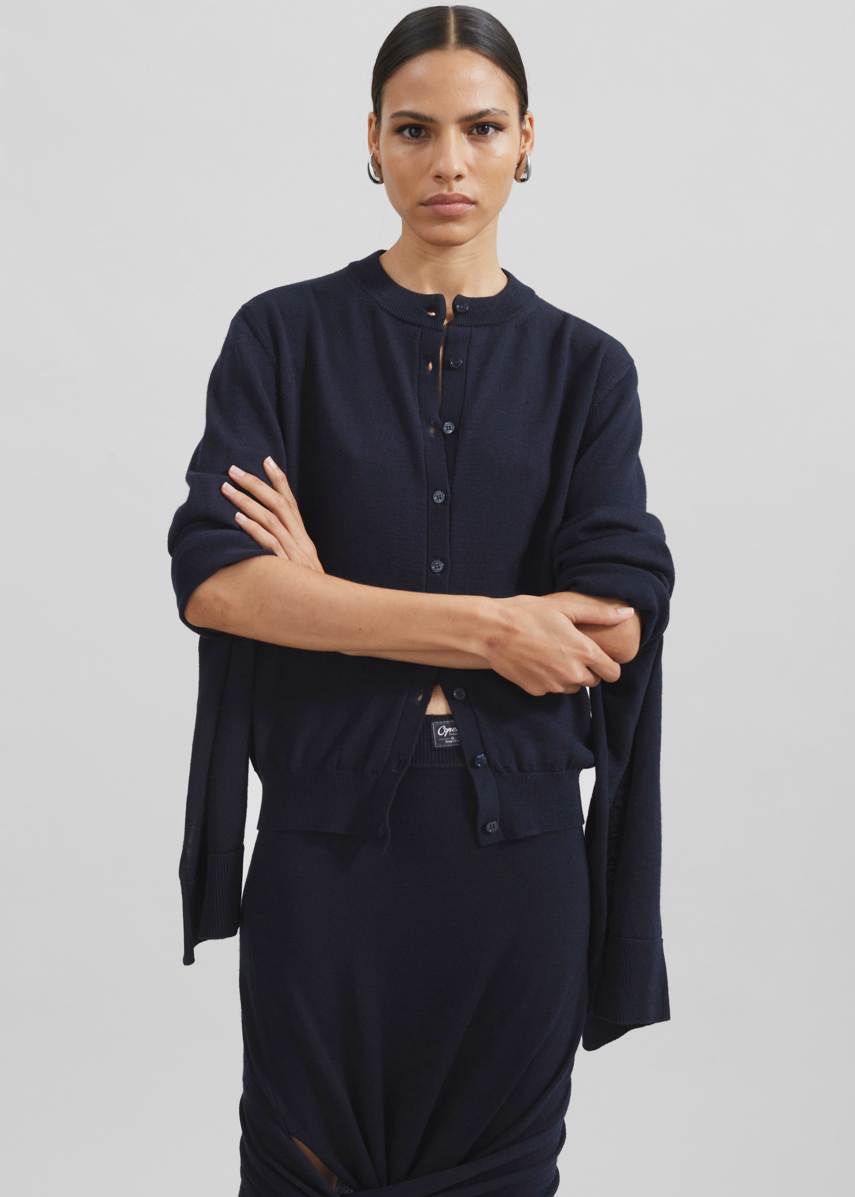 Coperni Knotted Sleeved Cardigan - Blue - 2