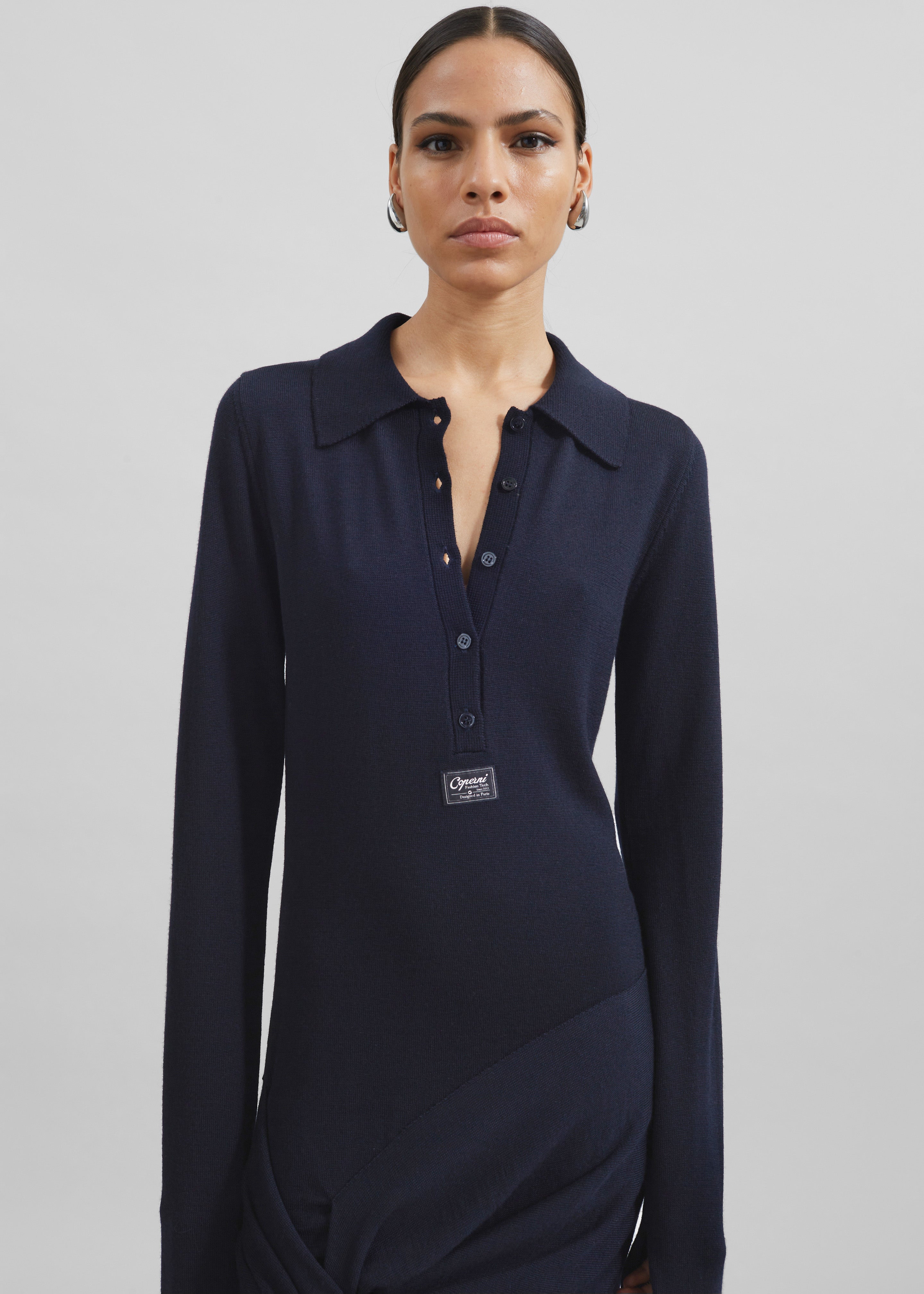 Coperni Knotted Sleeved Dress - Blue - 4