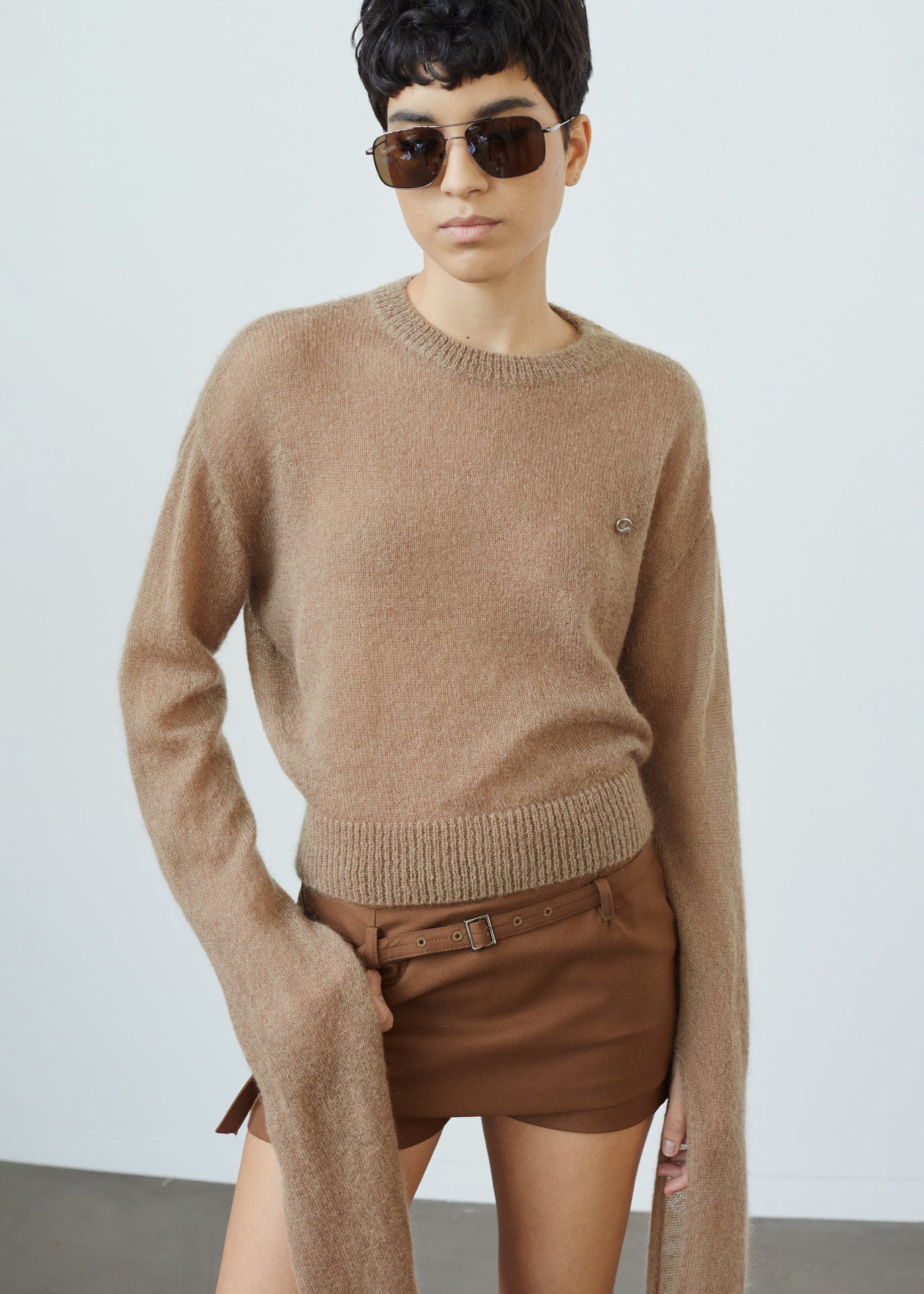 Coperni Knotted Sleeves Jumper - Light Brown