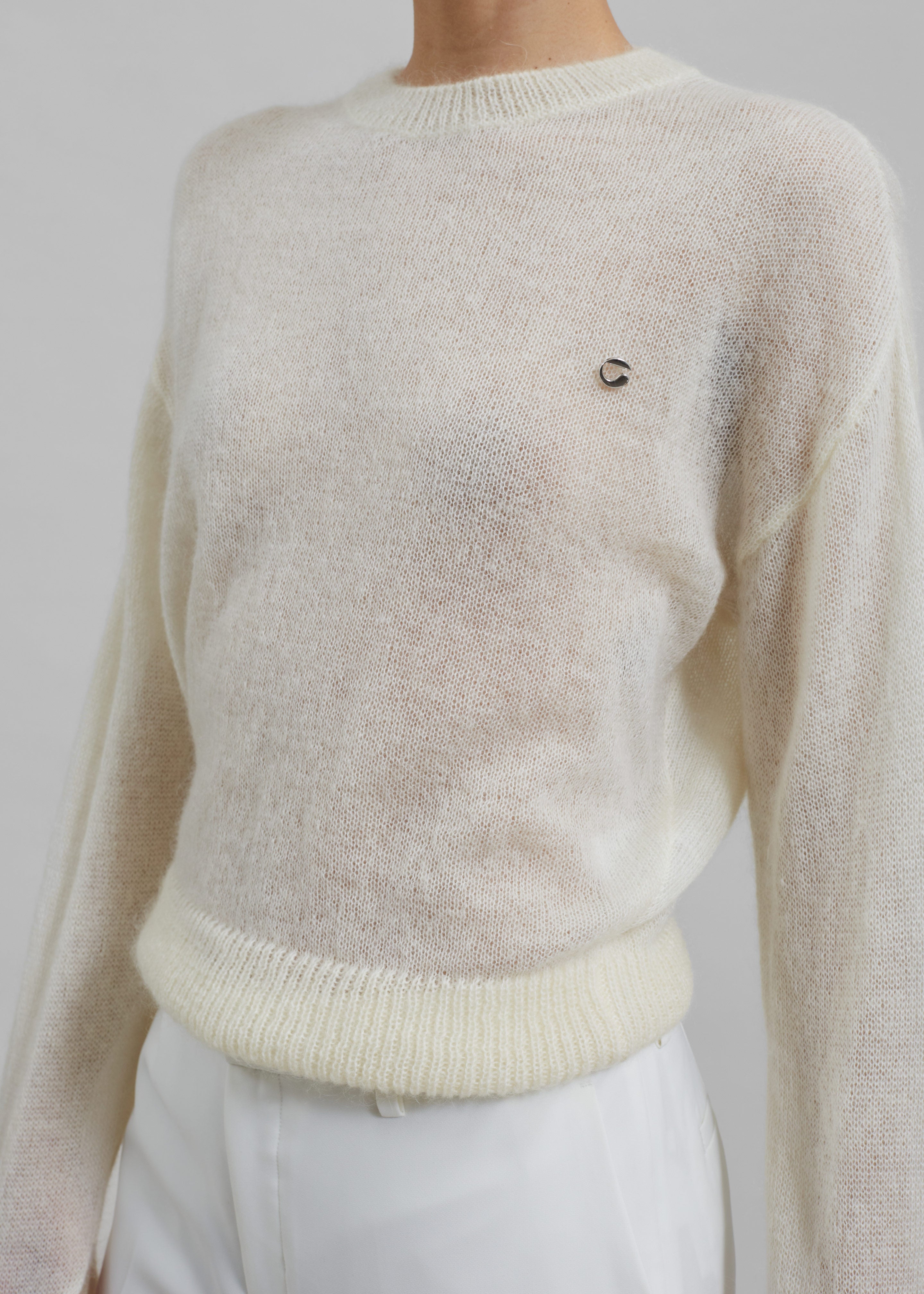 Coperni Knotted Sleeves Jumper - White - 3