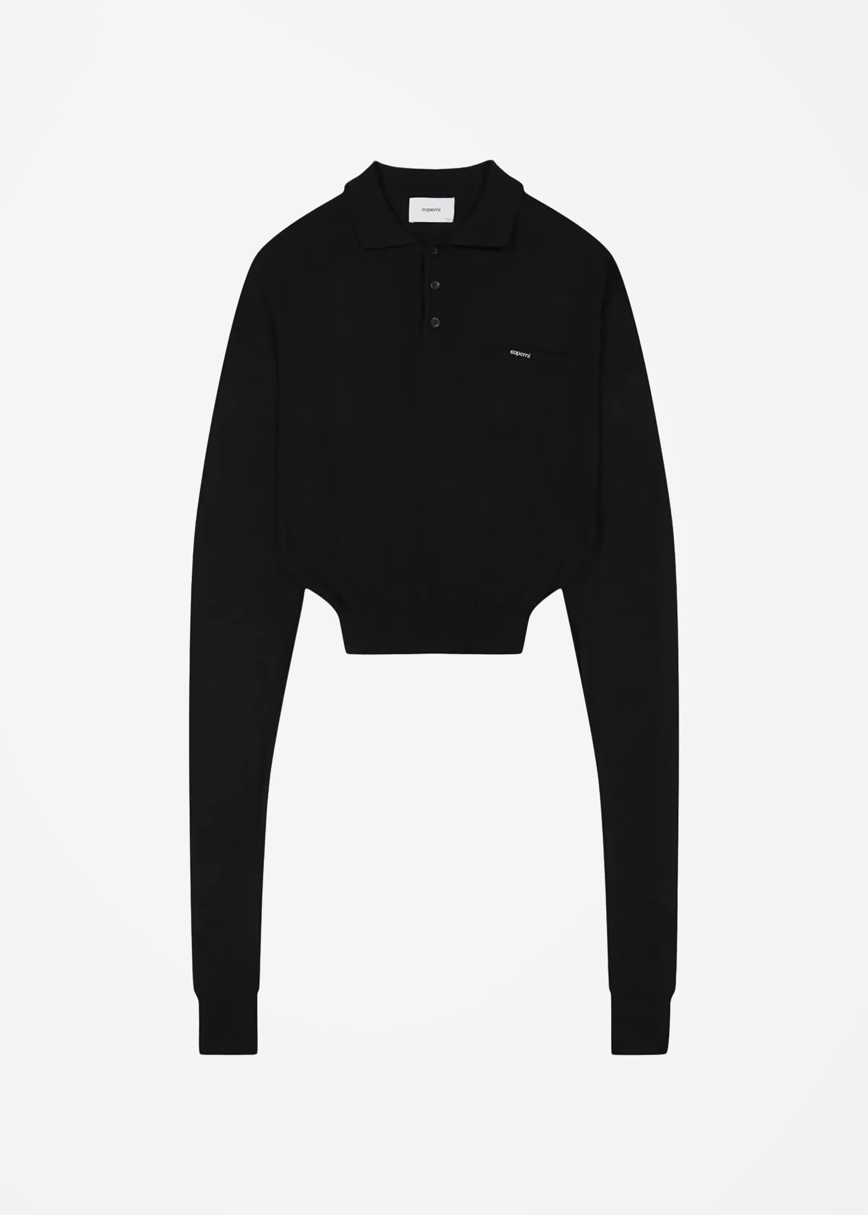 Coperni Knotted Sleeves Polo Jumper - Black - 10