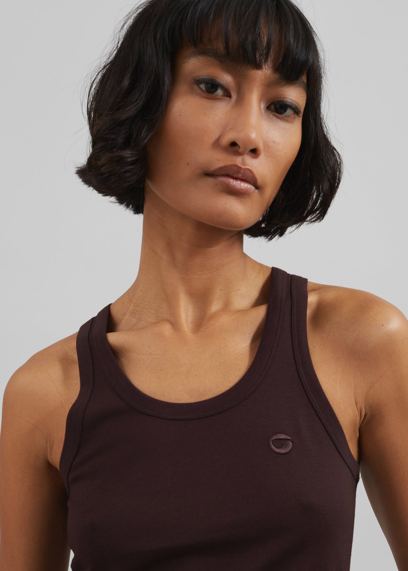 Coperni Lightweight Logo Tank Top - Brown - 1