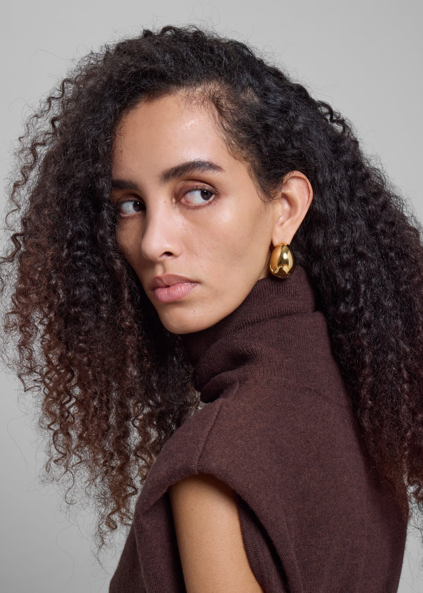 Coperni Creole Logo Earrings - Gold