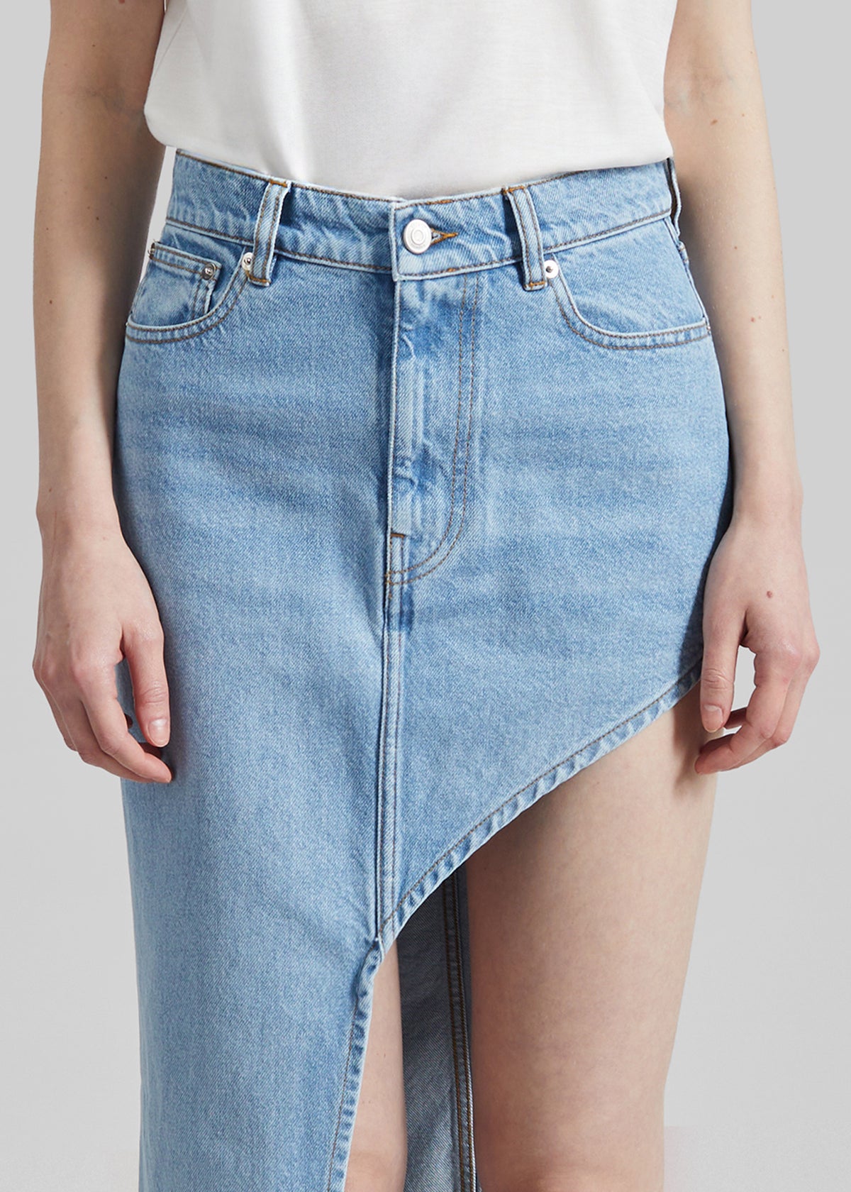 Coperni One-Leg Denim Skirt - Blue - 4
