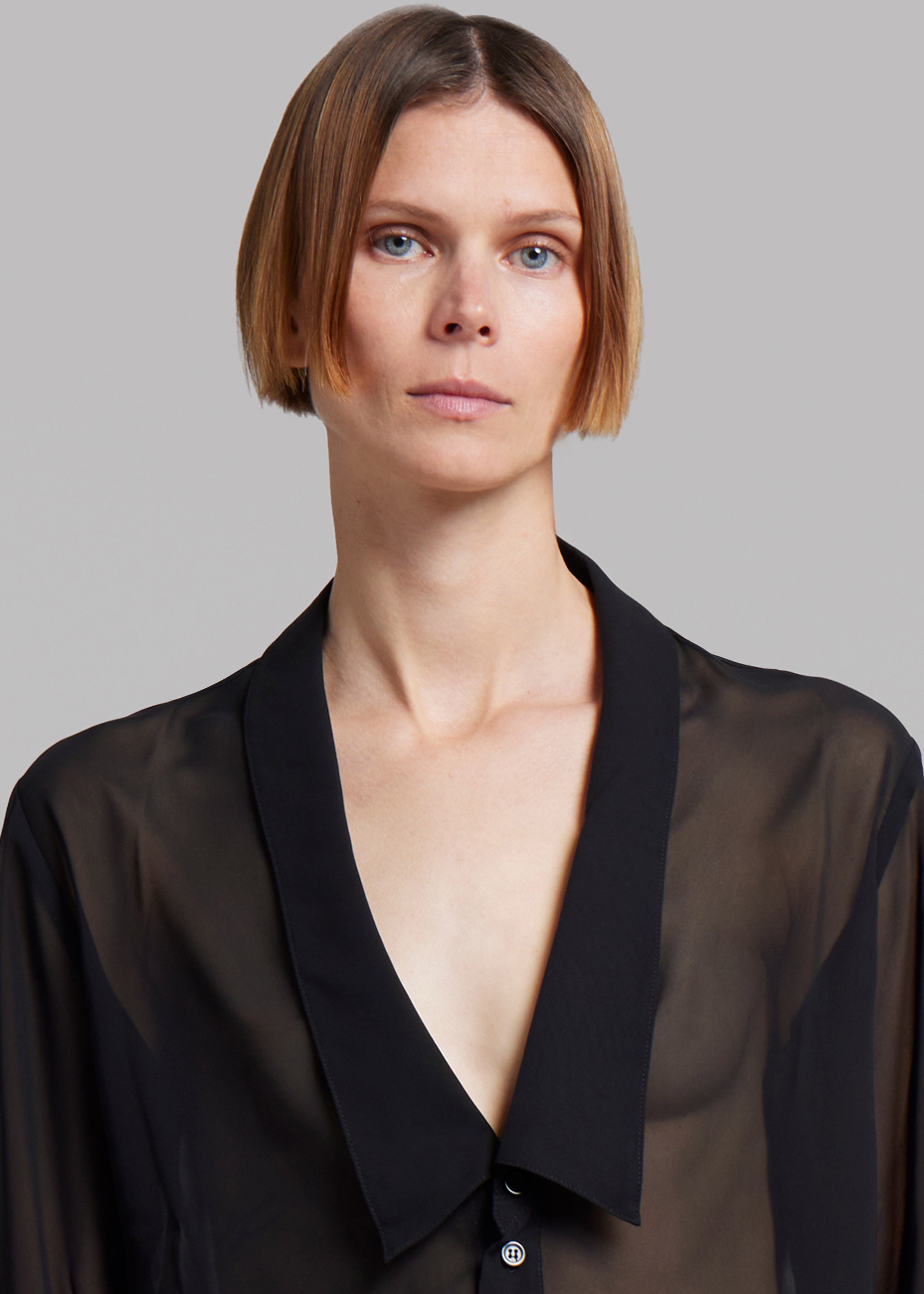 Coperni Open Collar Shirt - Black - 3