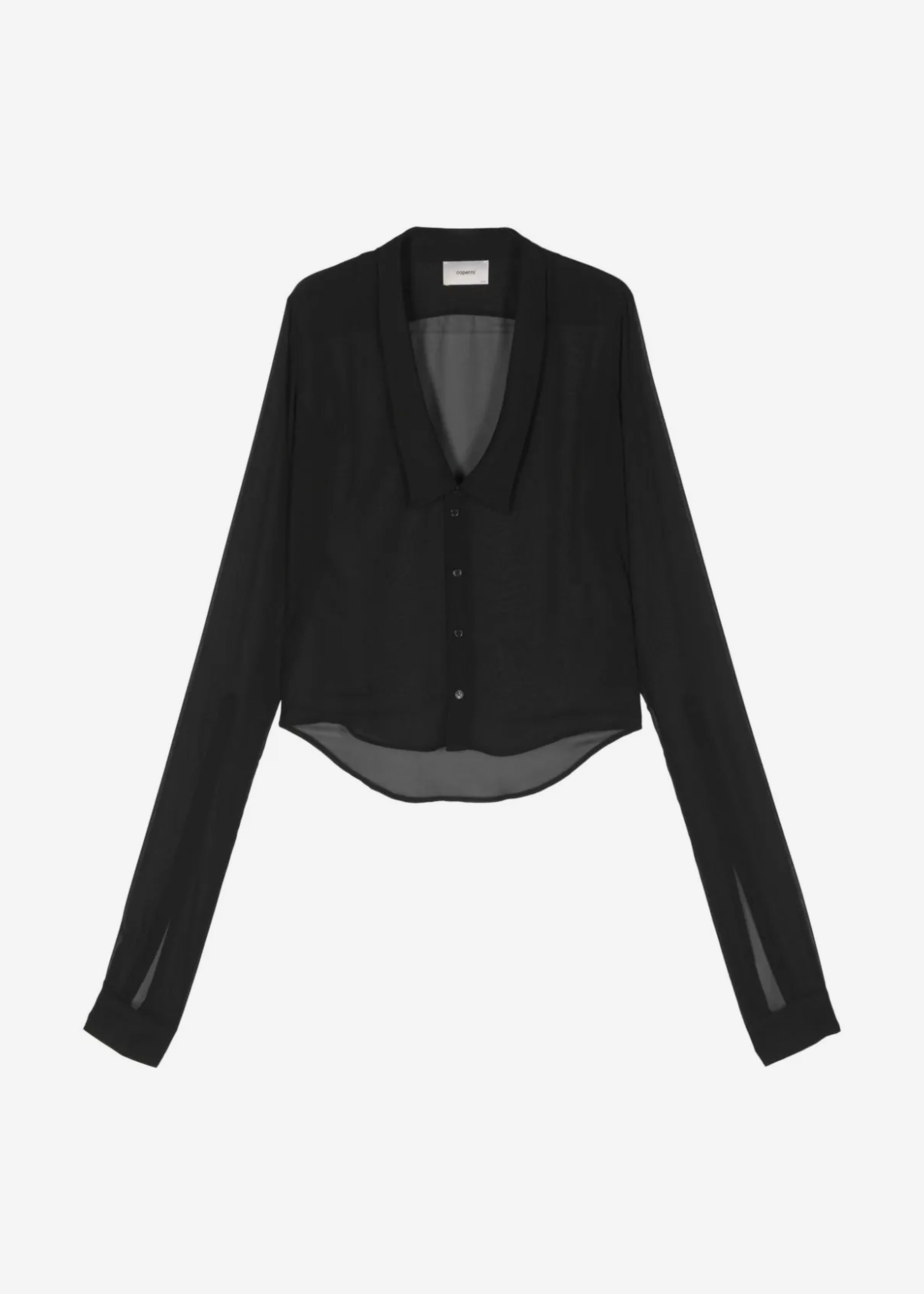 Coperni Open Collar Shirt - Black - 9