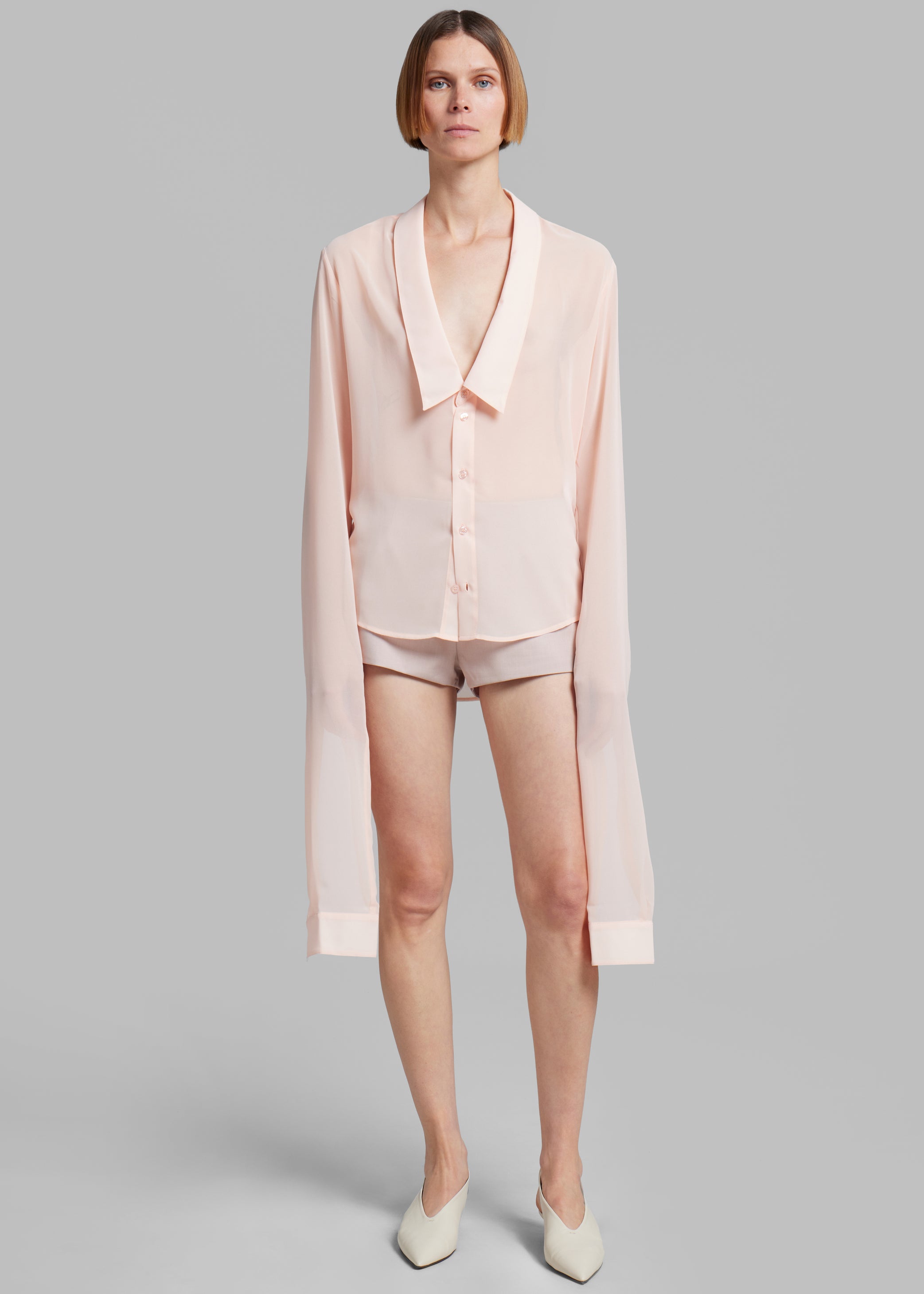 Shop the look image for Coperni Open Collar Shirt - Peach