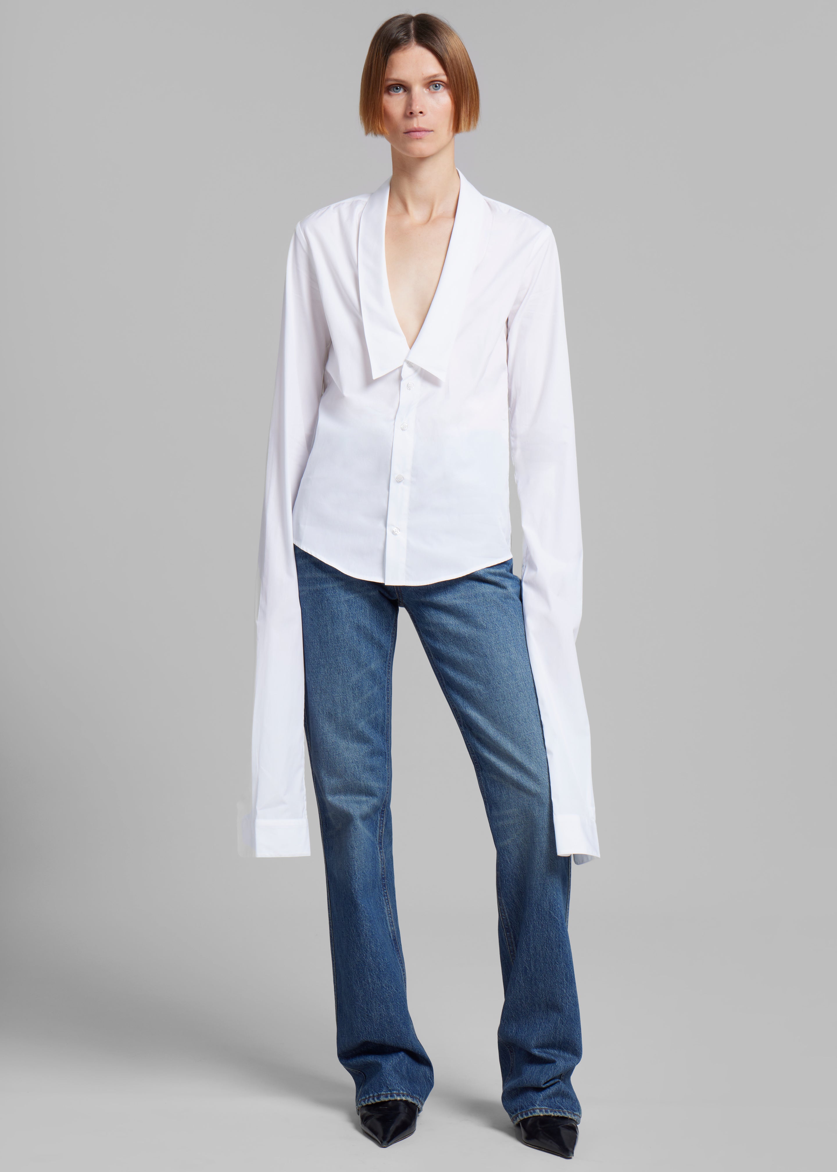 Coperni Open Collar Shirt - White - 3