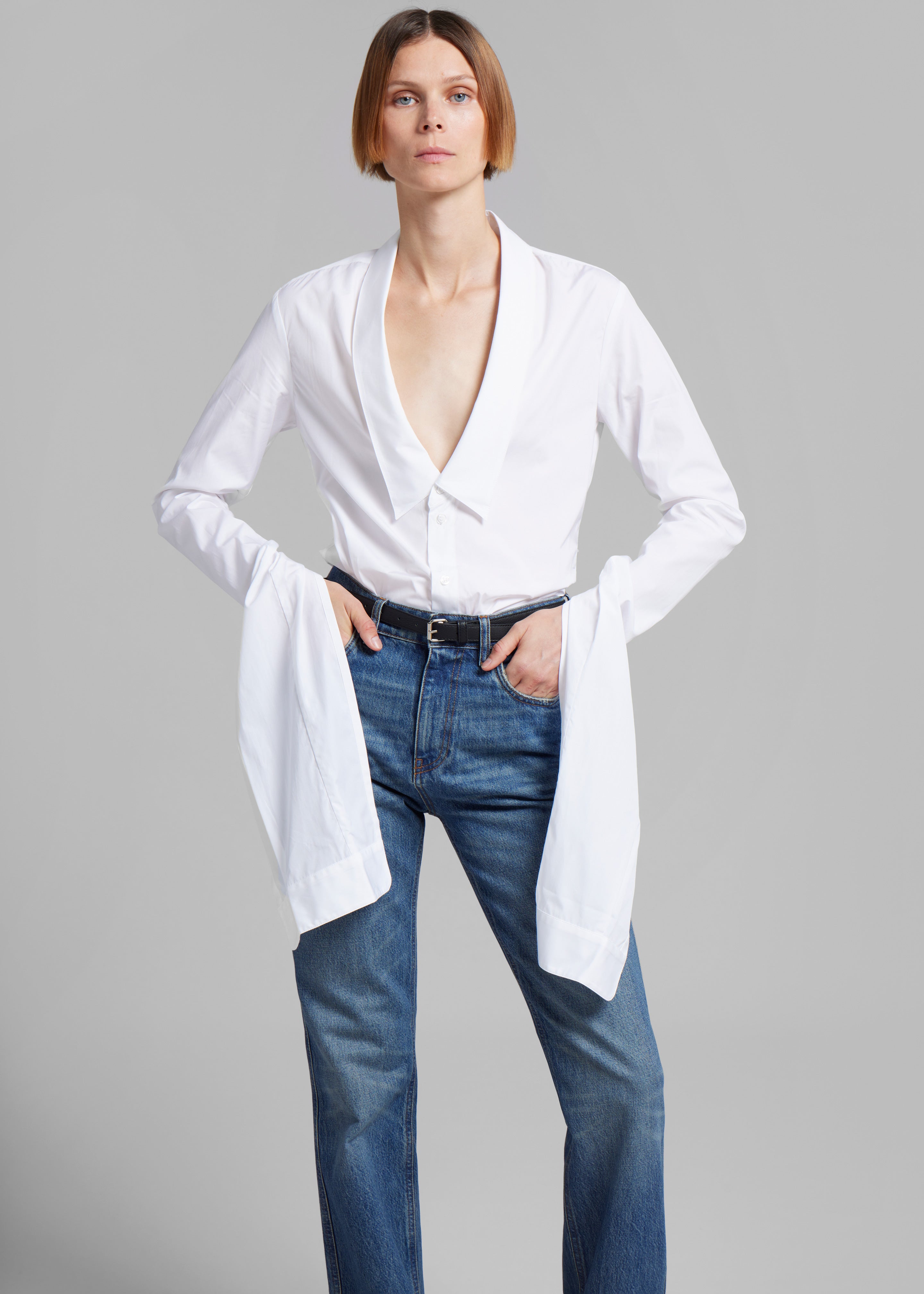 Coperni Open Collar Shirt - White - 4