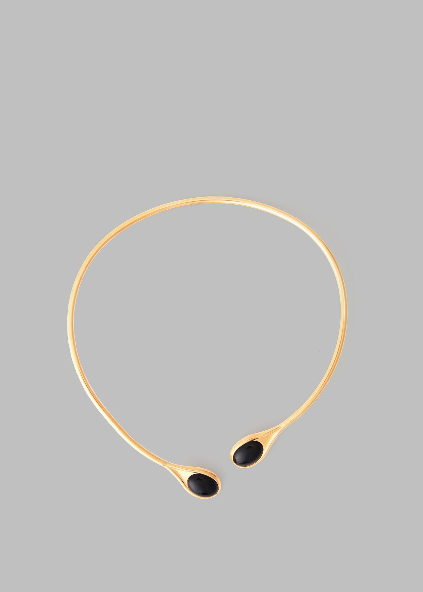 Coperni Open Teardrop Necklace - Black/Gold