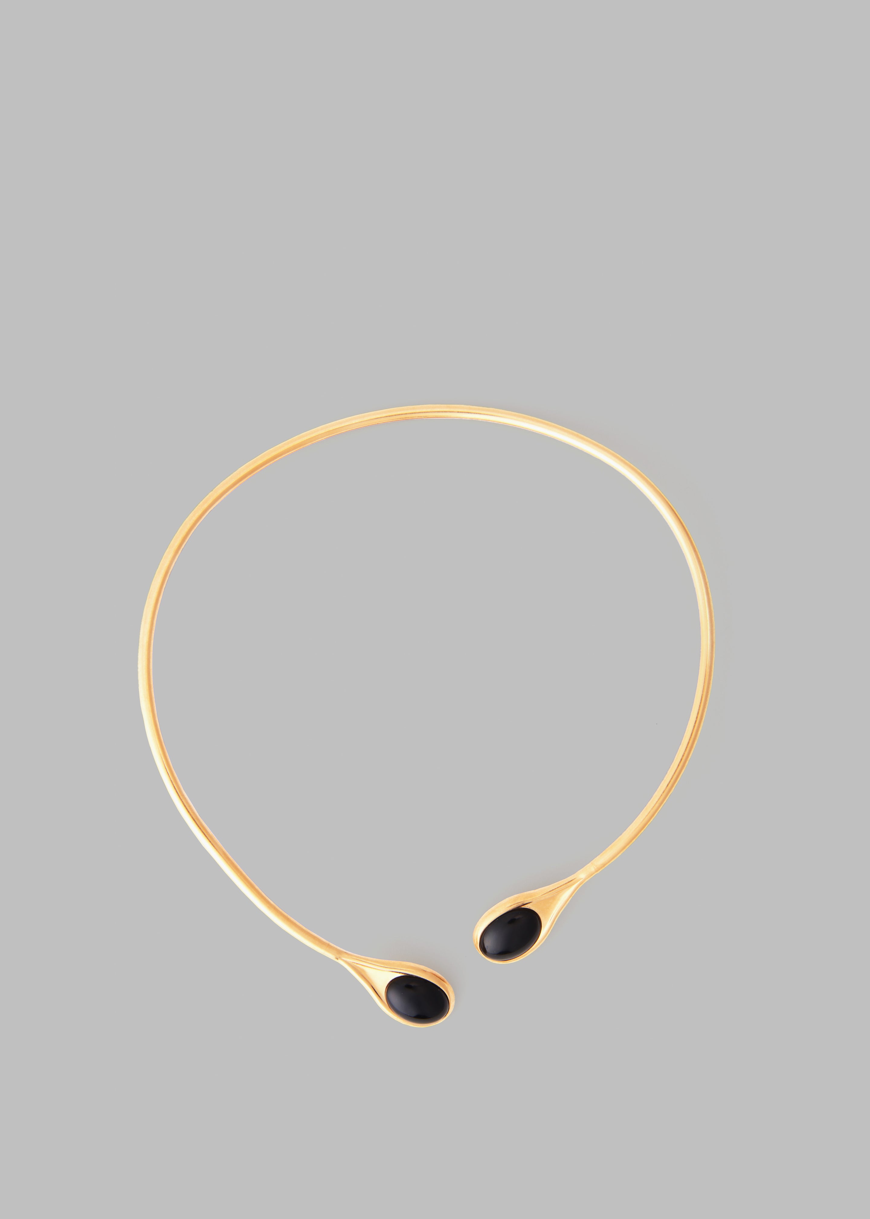 Coperni Open Teardrop Necklace - Black/Gold - 1