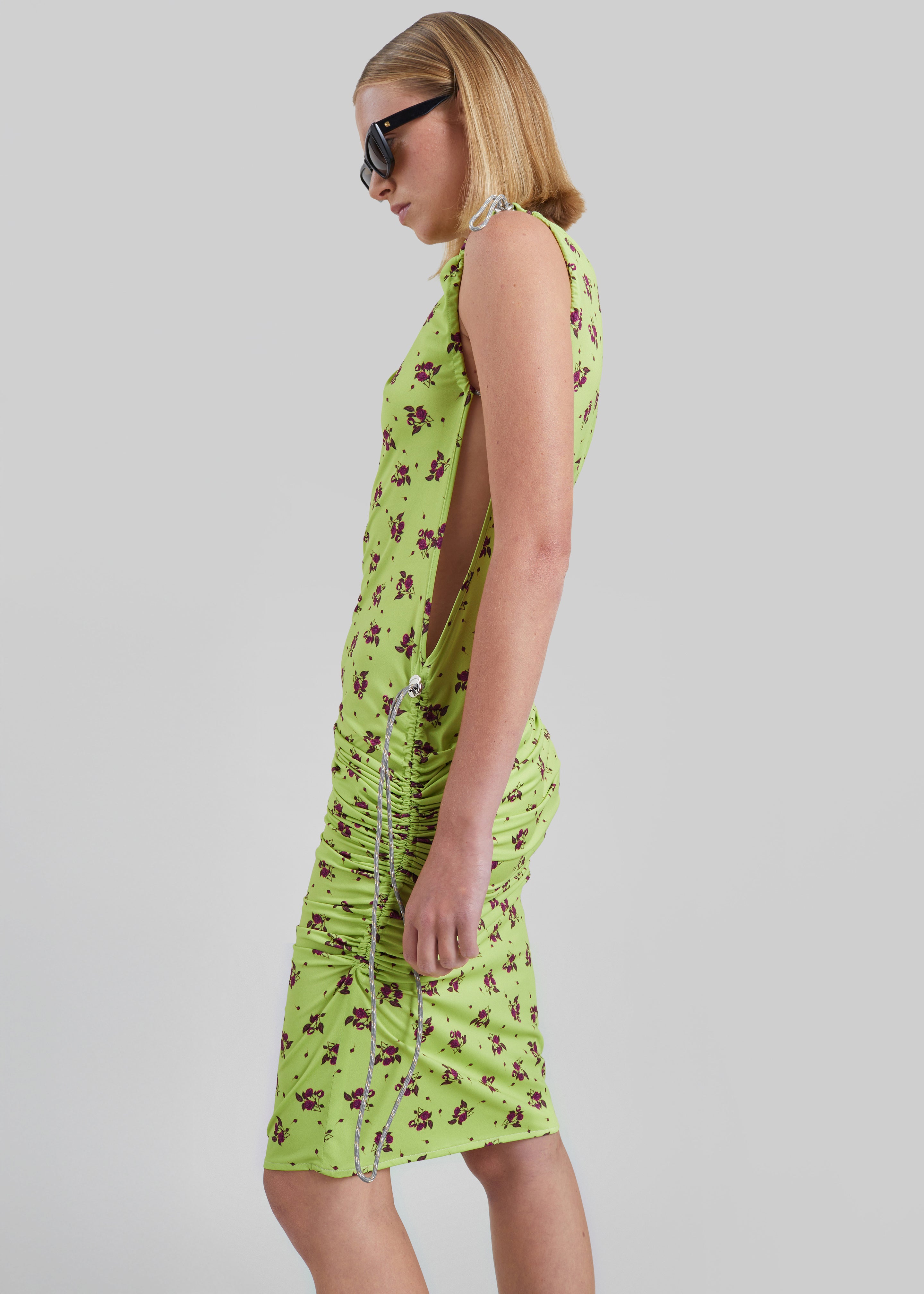 Coperni Printed Adjustable Dress - Green - 3