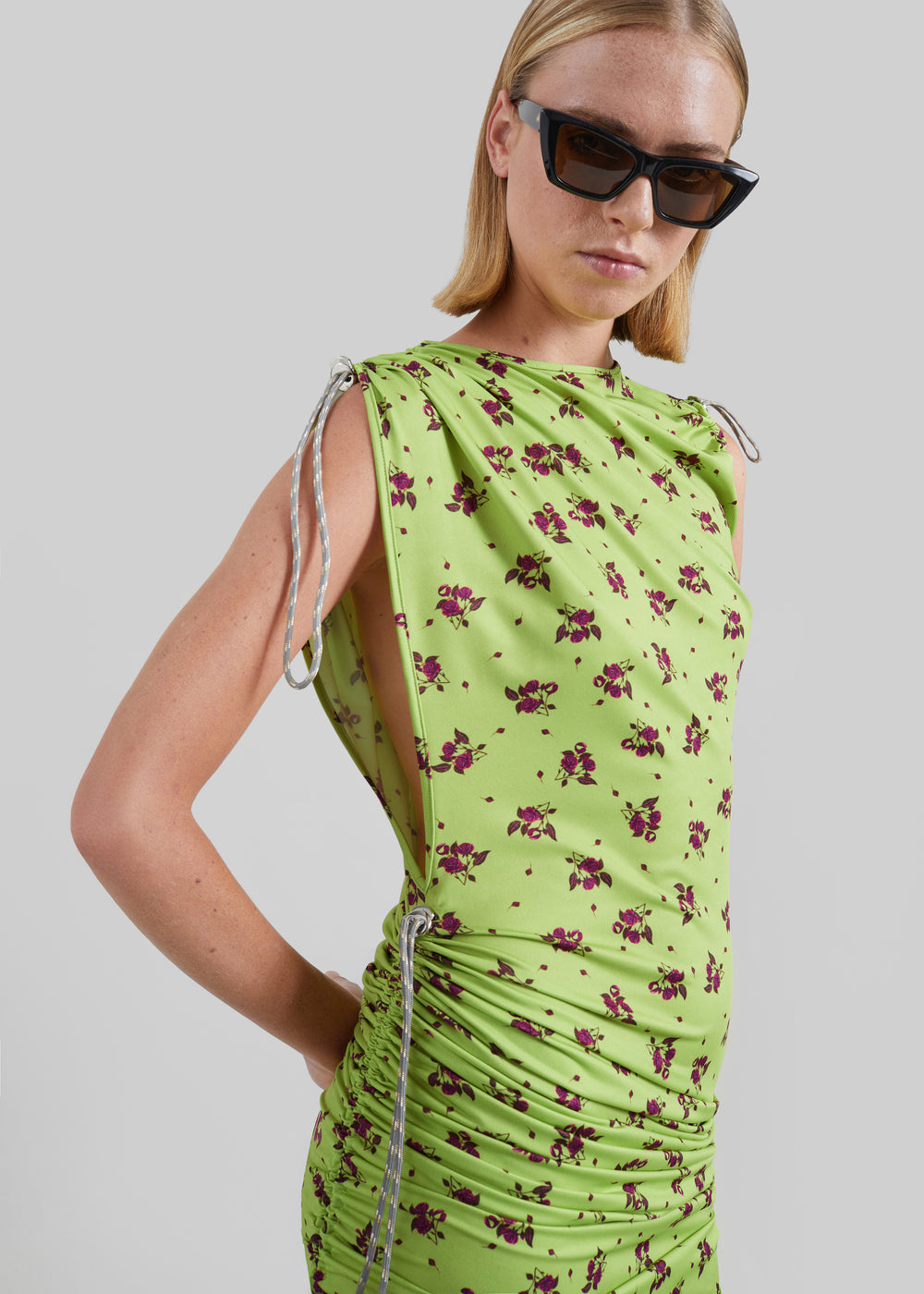 Coperni Printed Adjustable Dress - Green - 1