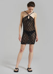 Coperni Sequin Crochet Dress - Black