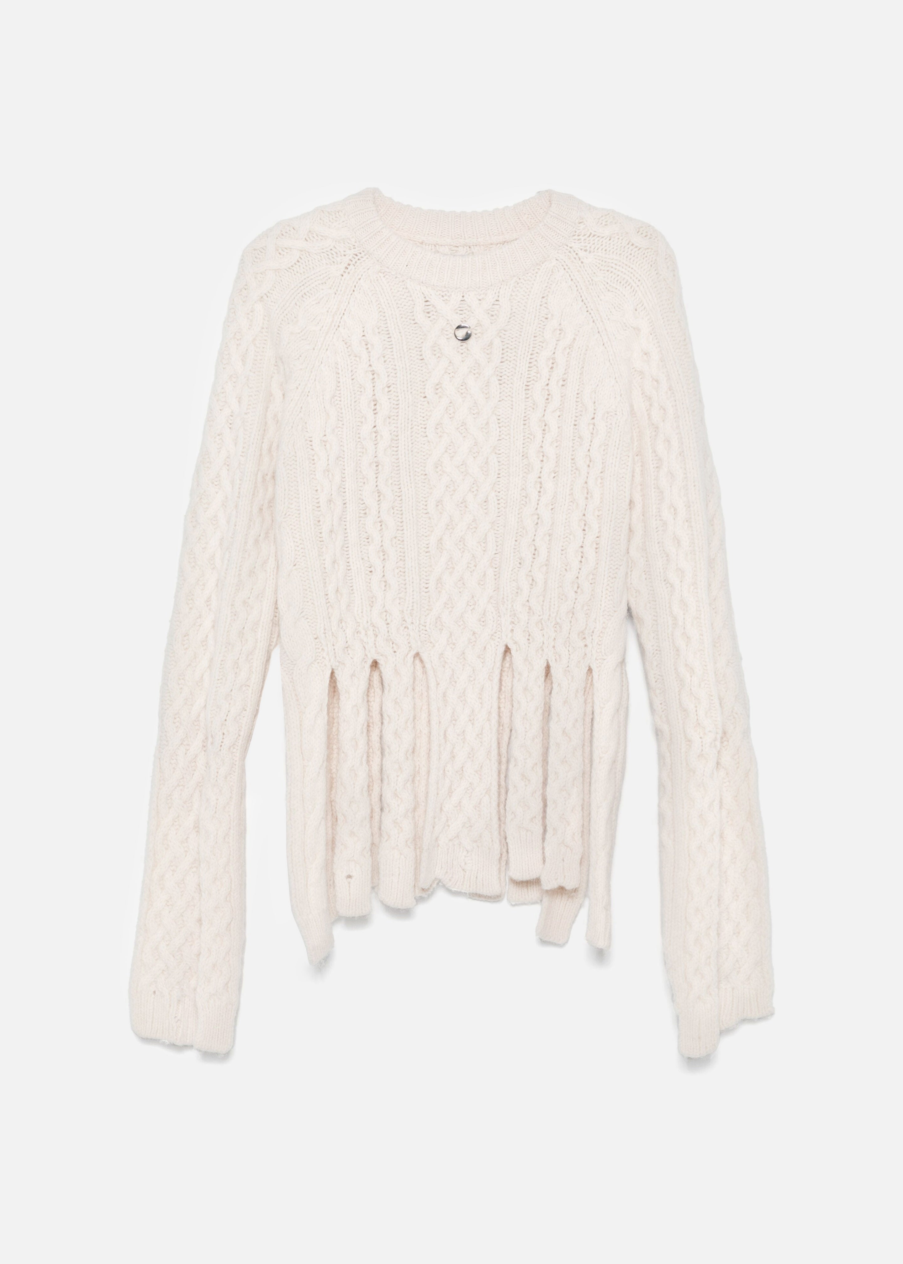 Coperni Shredded Knit Sweater - Beige - 8