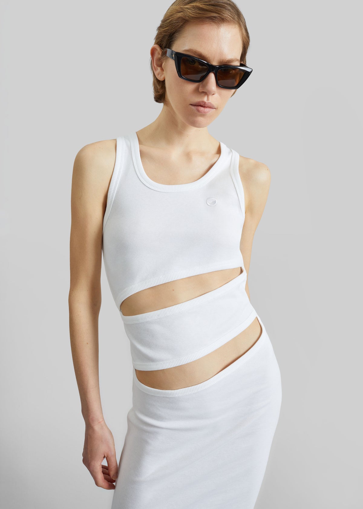Coperni Spiral Tank Dress - White - 4