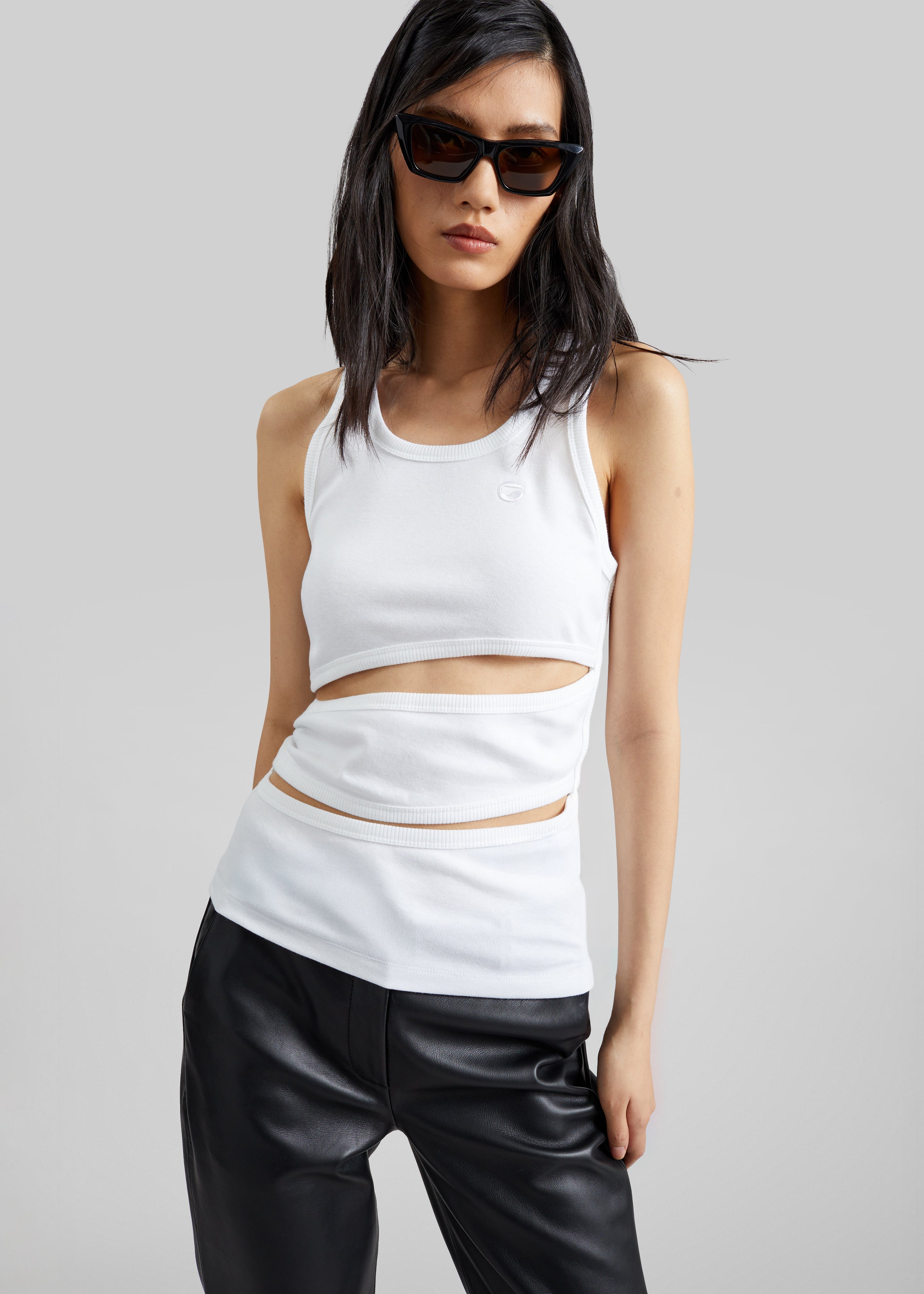 Briston Boxy Tank - White – The Frankie Shop Briston Boxy Tank - White – The Frankie Shop